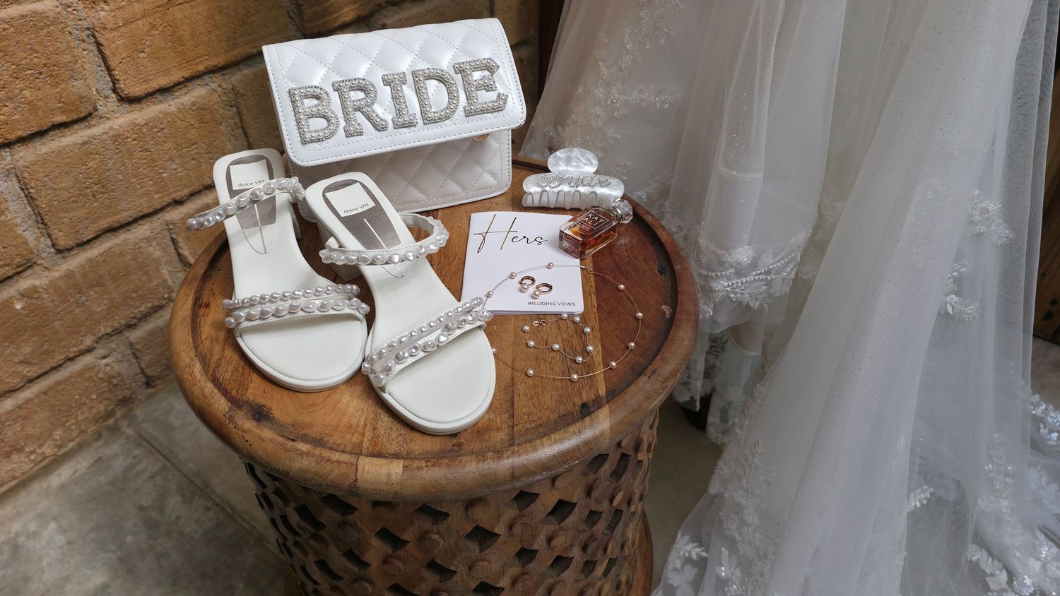 bridal accessories wedding details with shoes perfume and bride setup in Puerto Vallarta Mexico captured by wedding content creator style!