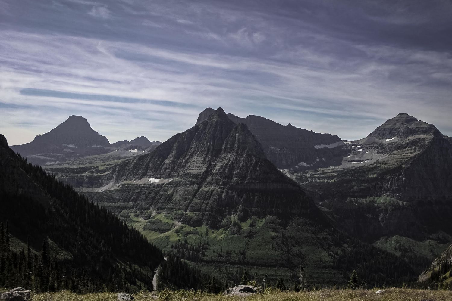 Photo of the mountains on Logan Pass, Montana.