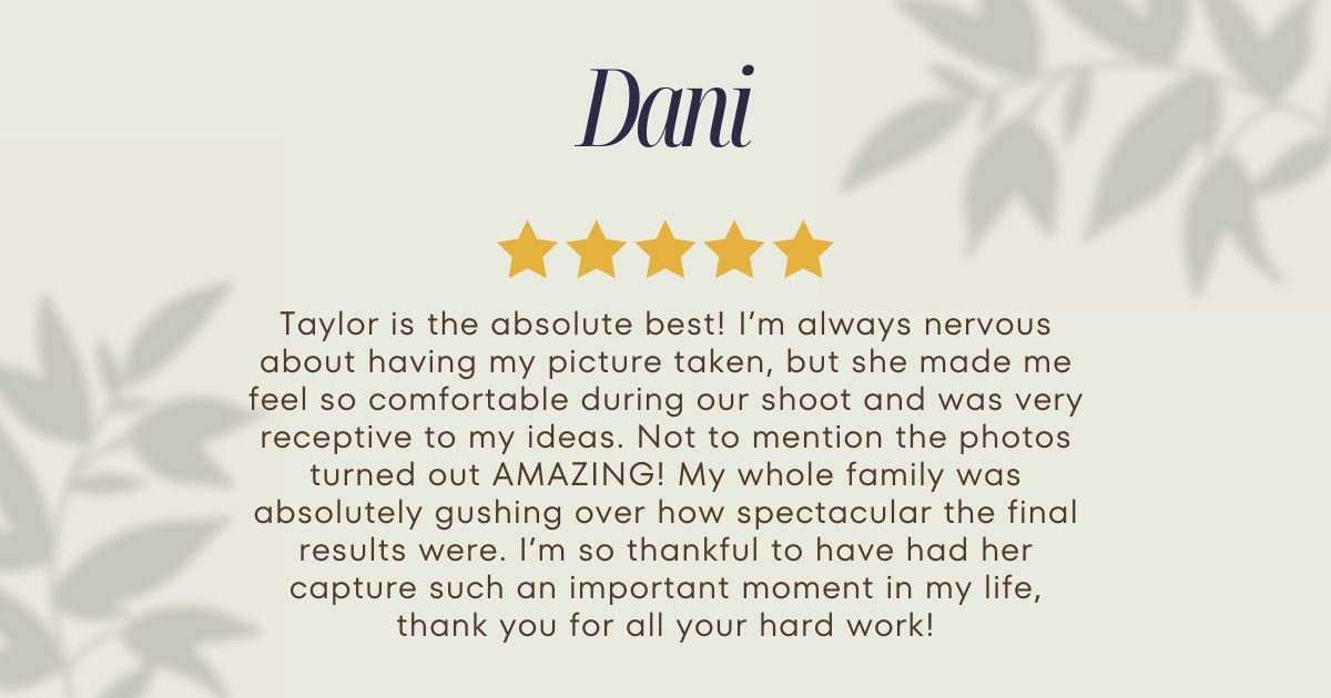 Handwritten testimonial messages on cream colored paper with elegant script and text layout.