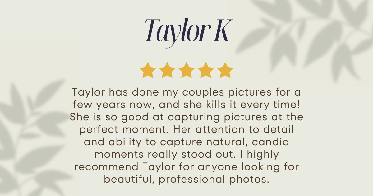 A grey and white patterned background with text showing customer reviews and photographer testimonials.
