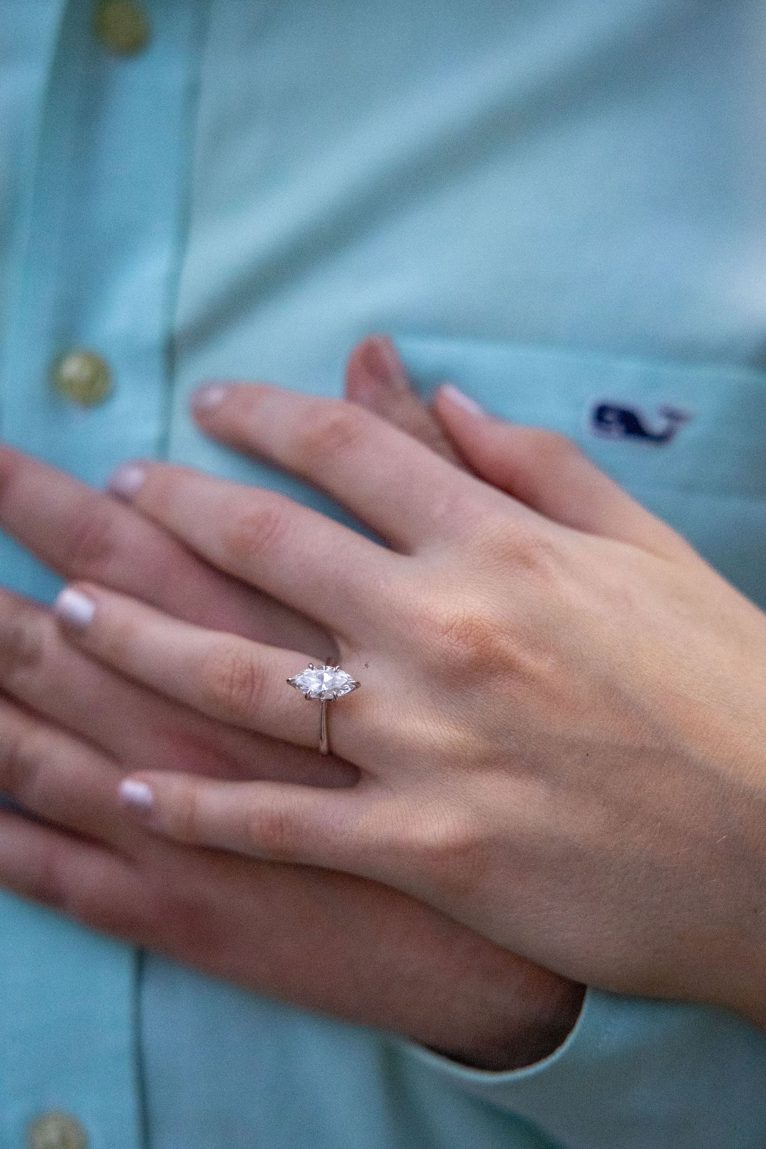 A sunset engagement session at the 606 walking trail
