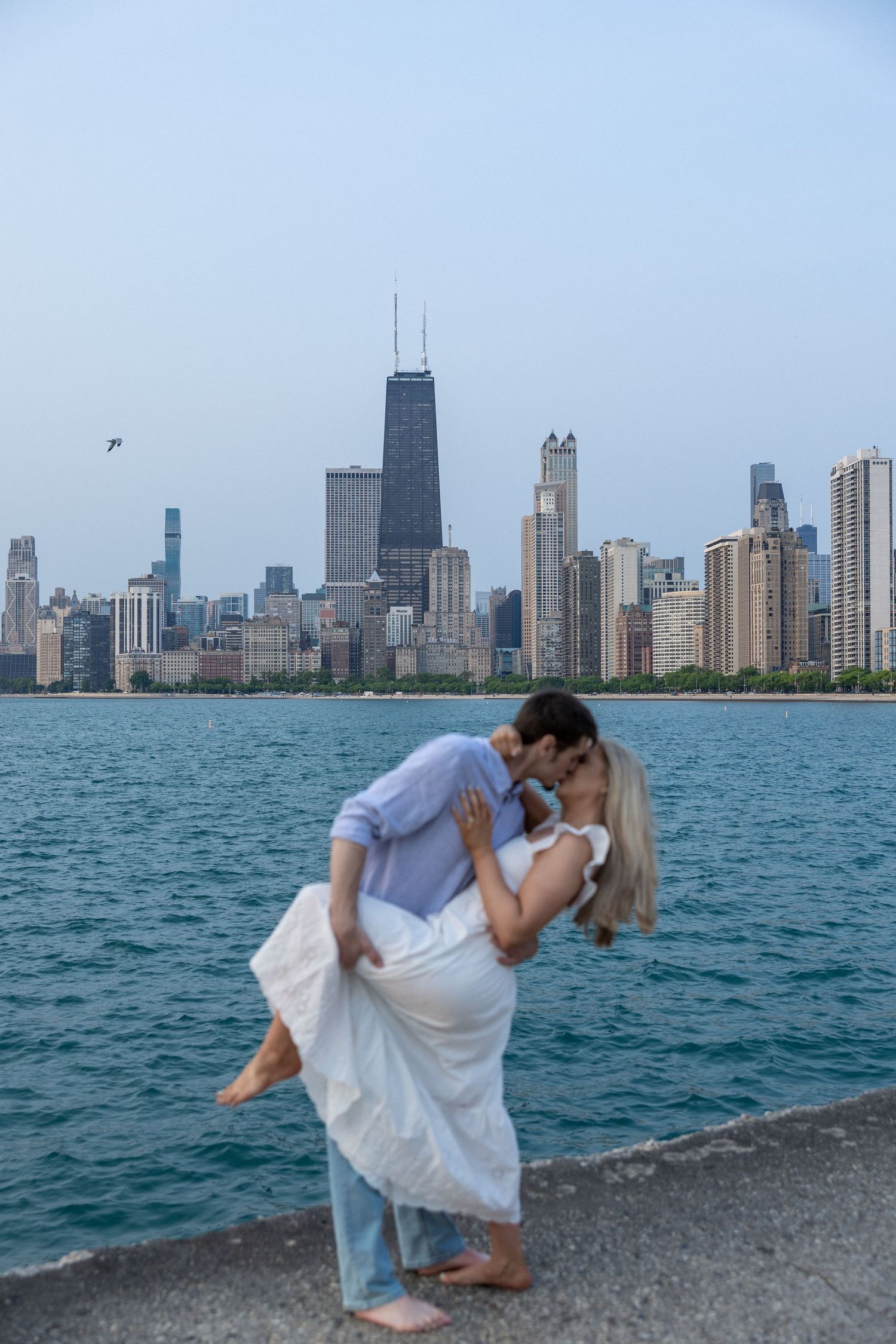 A sweet sunrise session at North Ave Beach in Chicago!