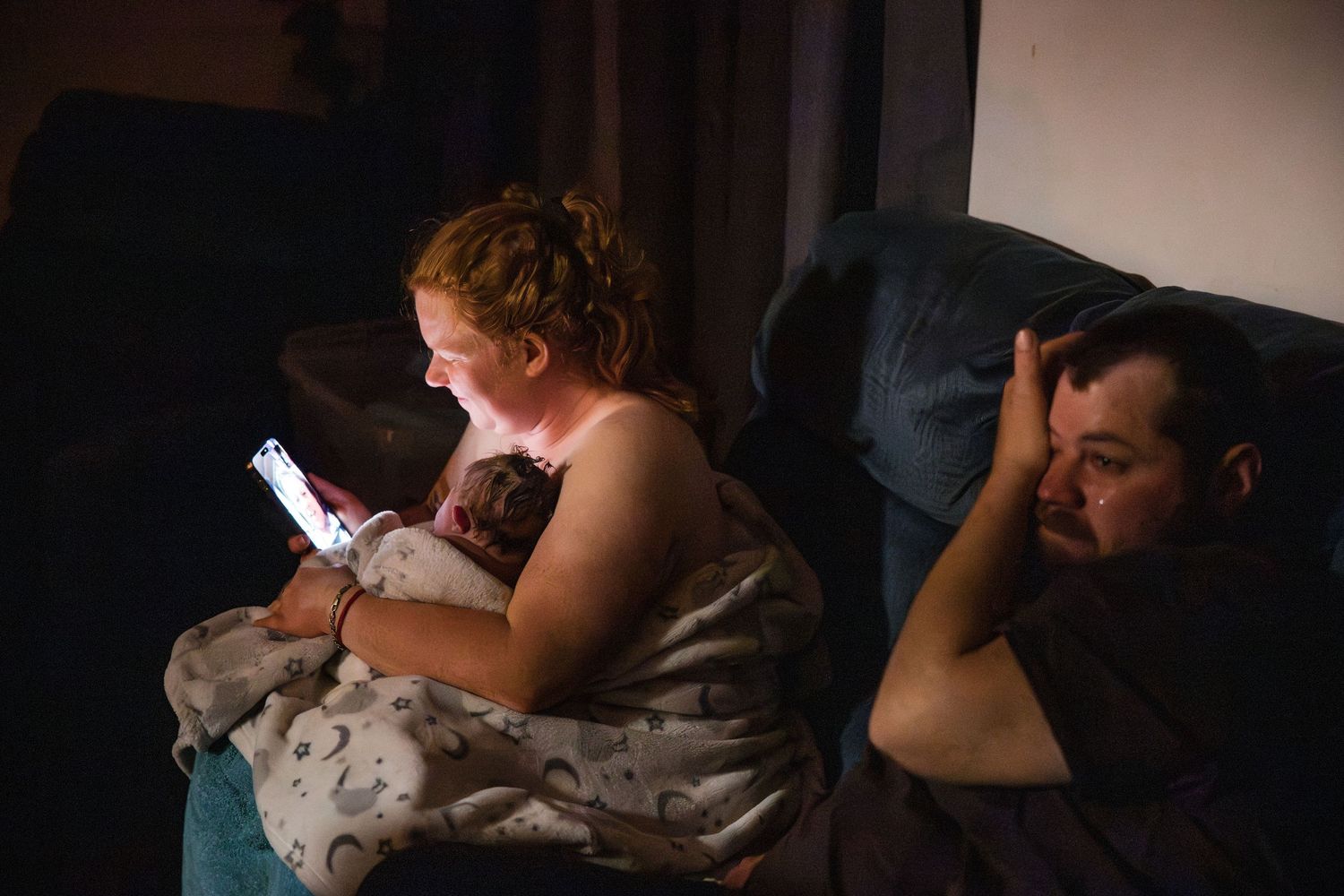 A collection of photographs capturing quiet bonding moments in low light conditions.