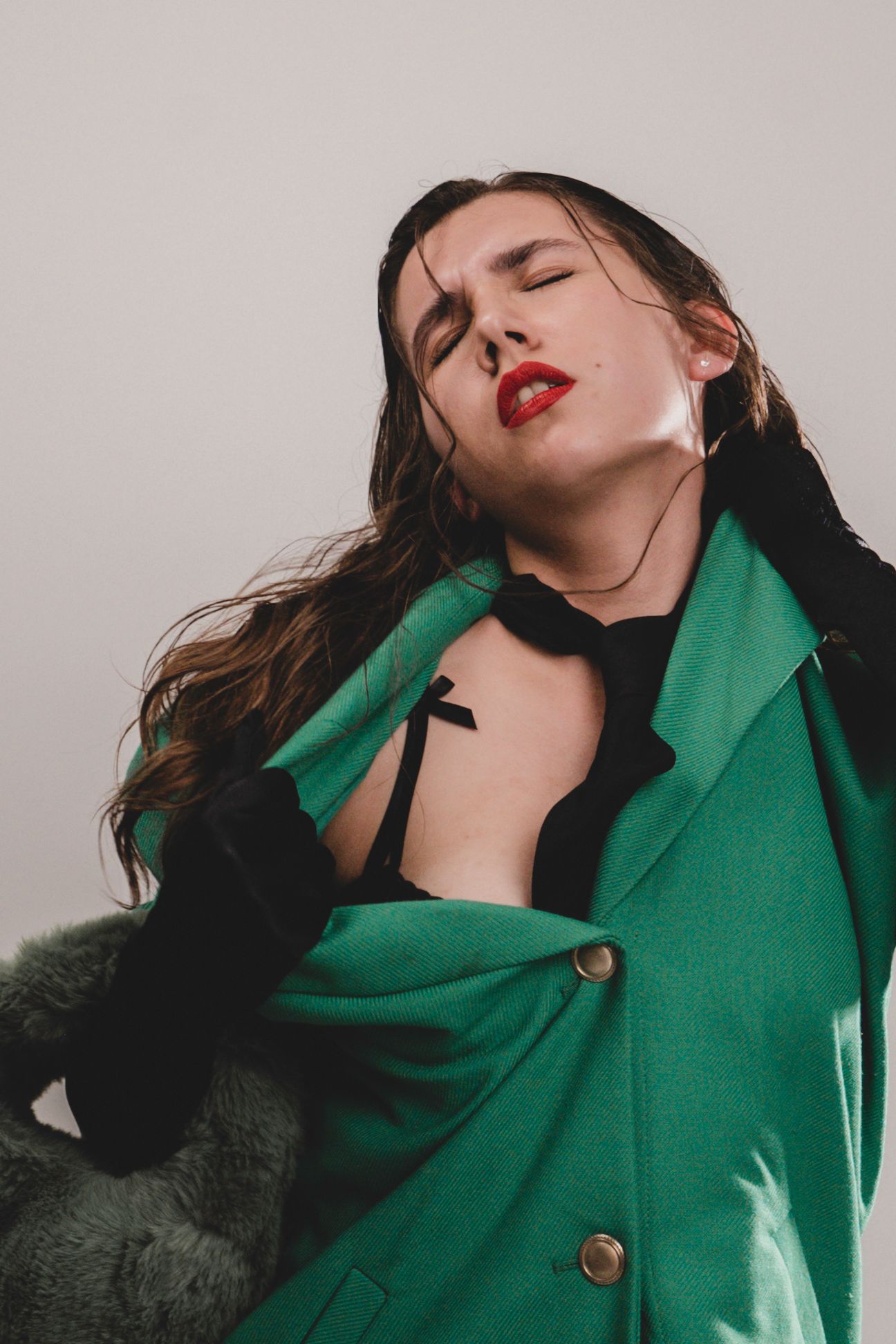 Sexy and artistic fashion model posing confidently in an avant-garde photoshoot – Croatia