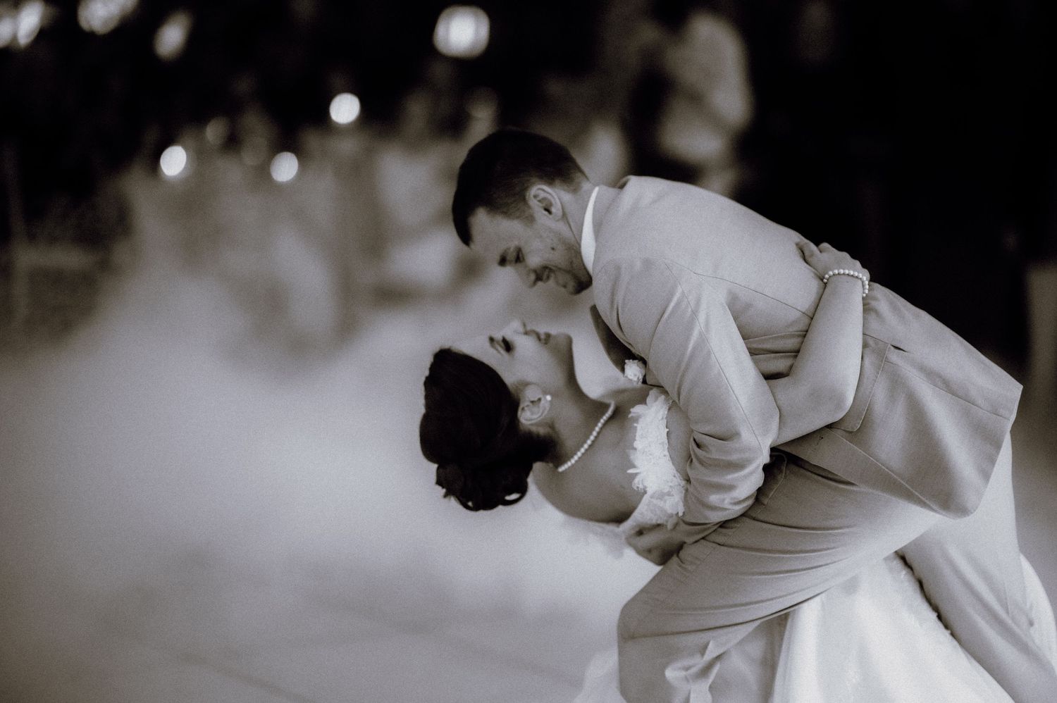 Newlyweds sharing their first dance at Stancija Stare Staze – Istria, Croatia