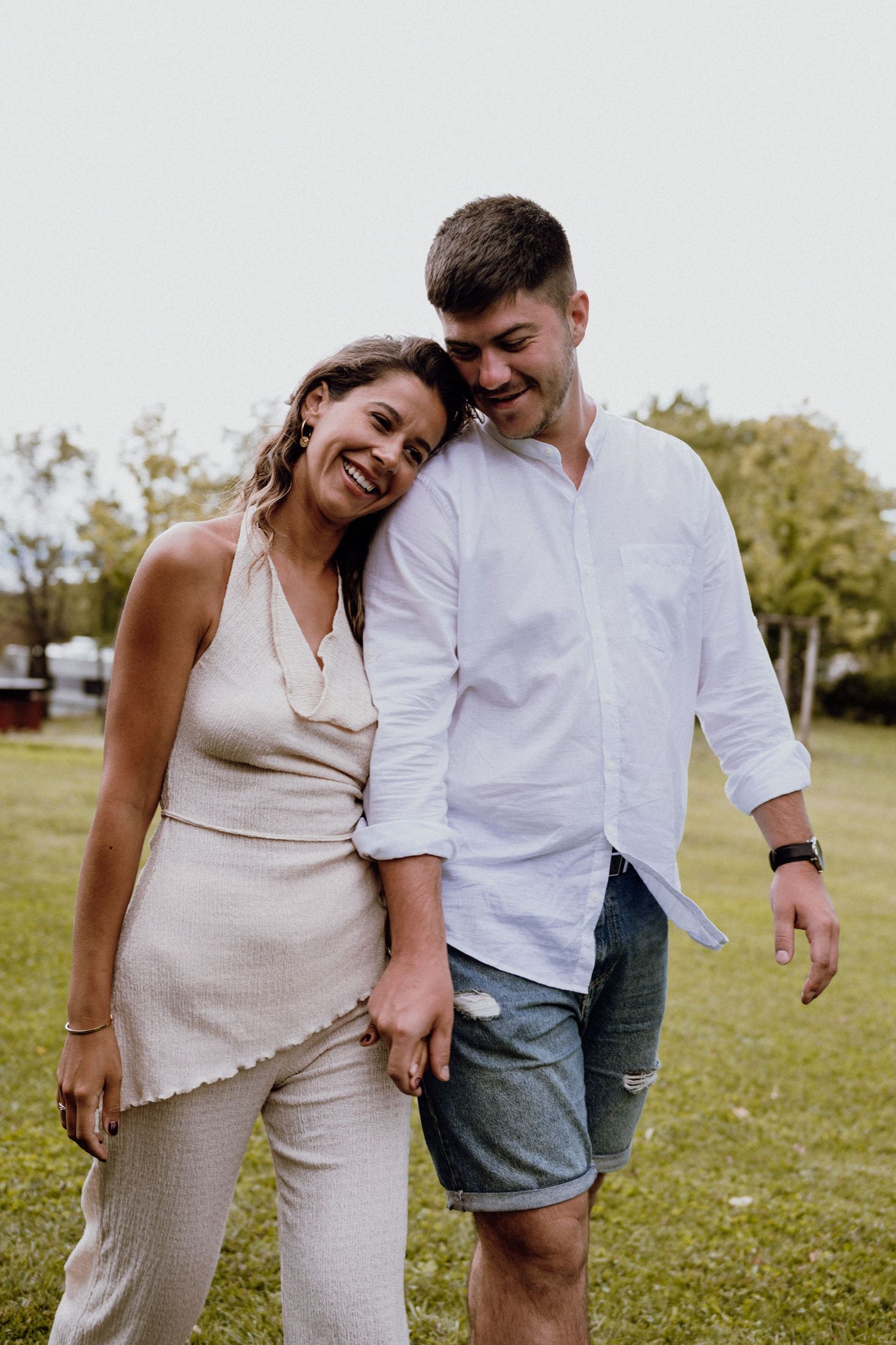 Romantic engagement session of a couple in love outdoors, Croatia