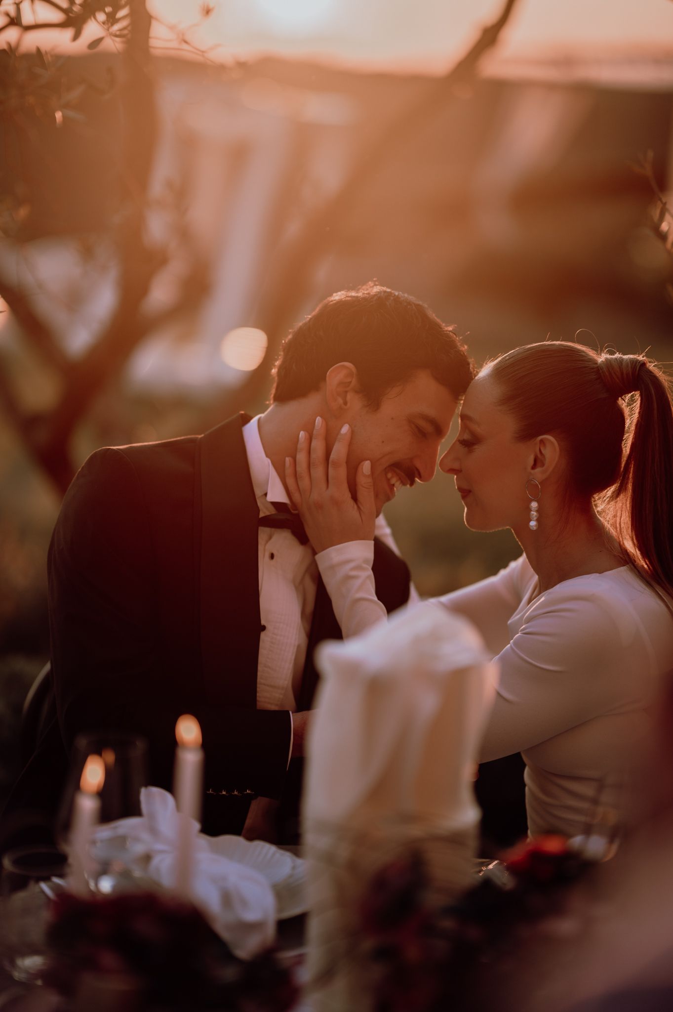 Newlyweds enjoying a magical sunset moment together at San Canzian Hotel & Residences – Istria, Croatia