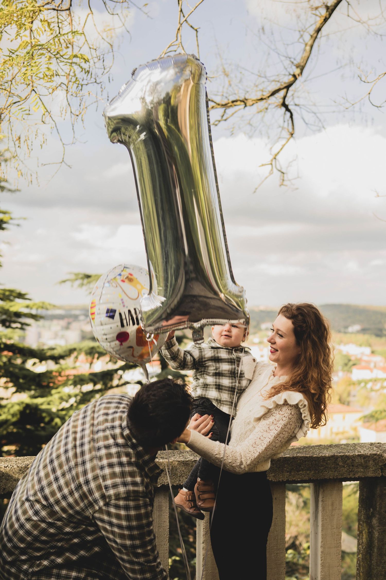 Family celebrating their young son’s first birthday together – Croatia