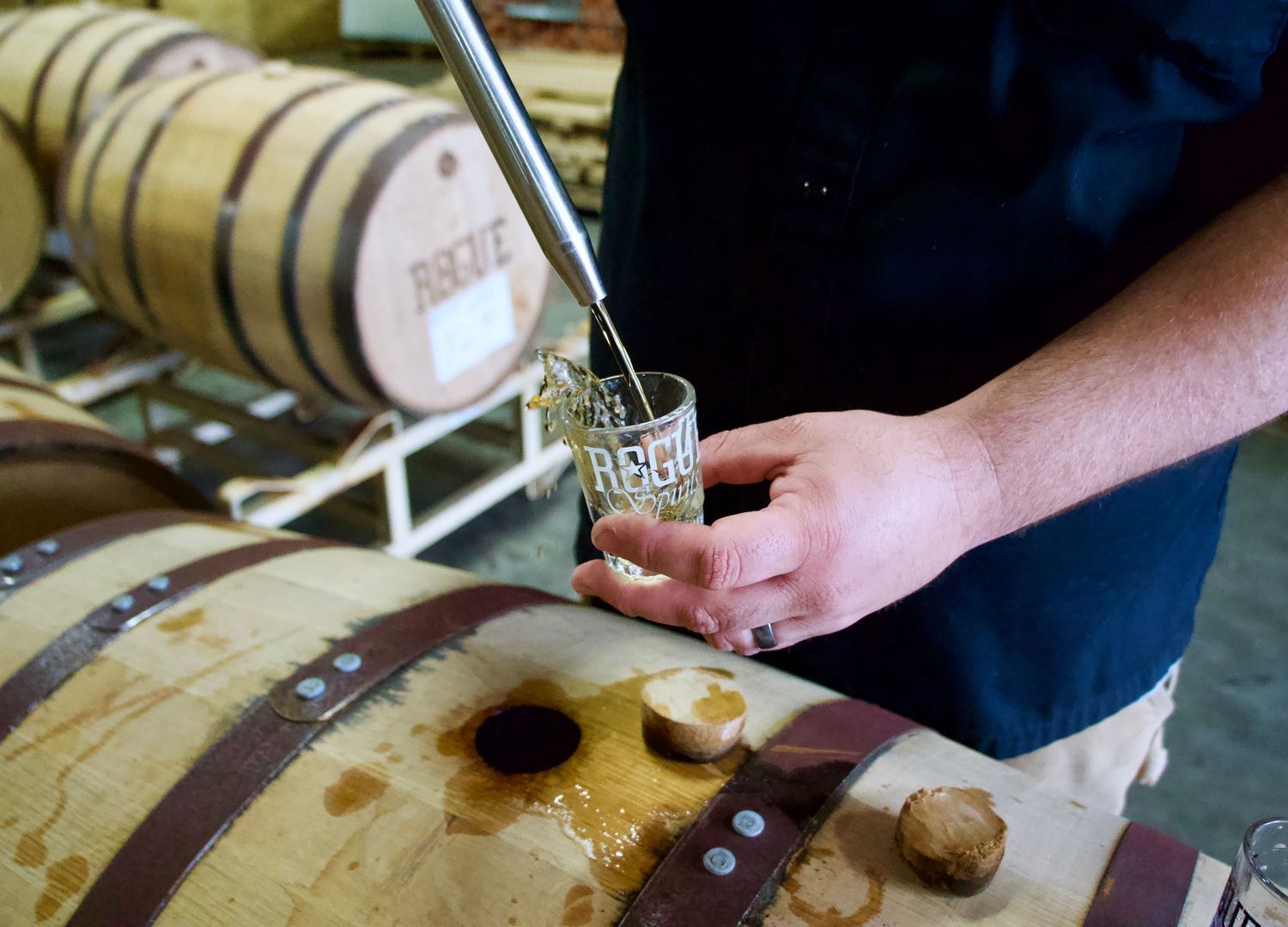 Whiskey Sample, Rogue Distillery, Newport, OR