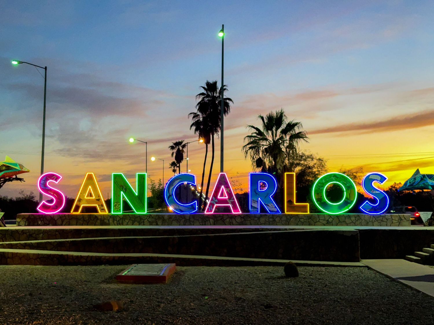 San Carlos Sign at Dusk