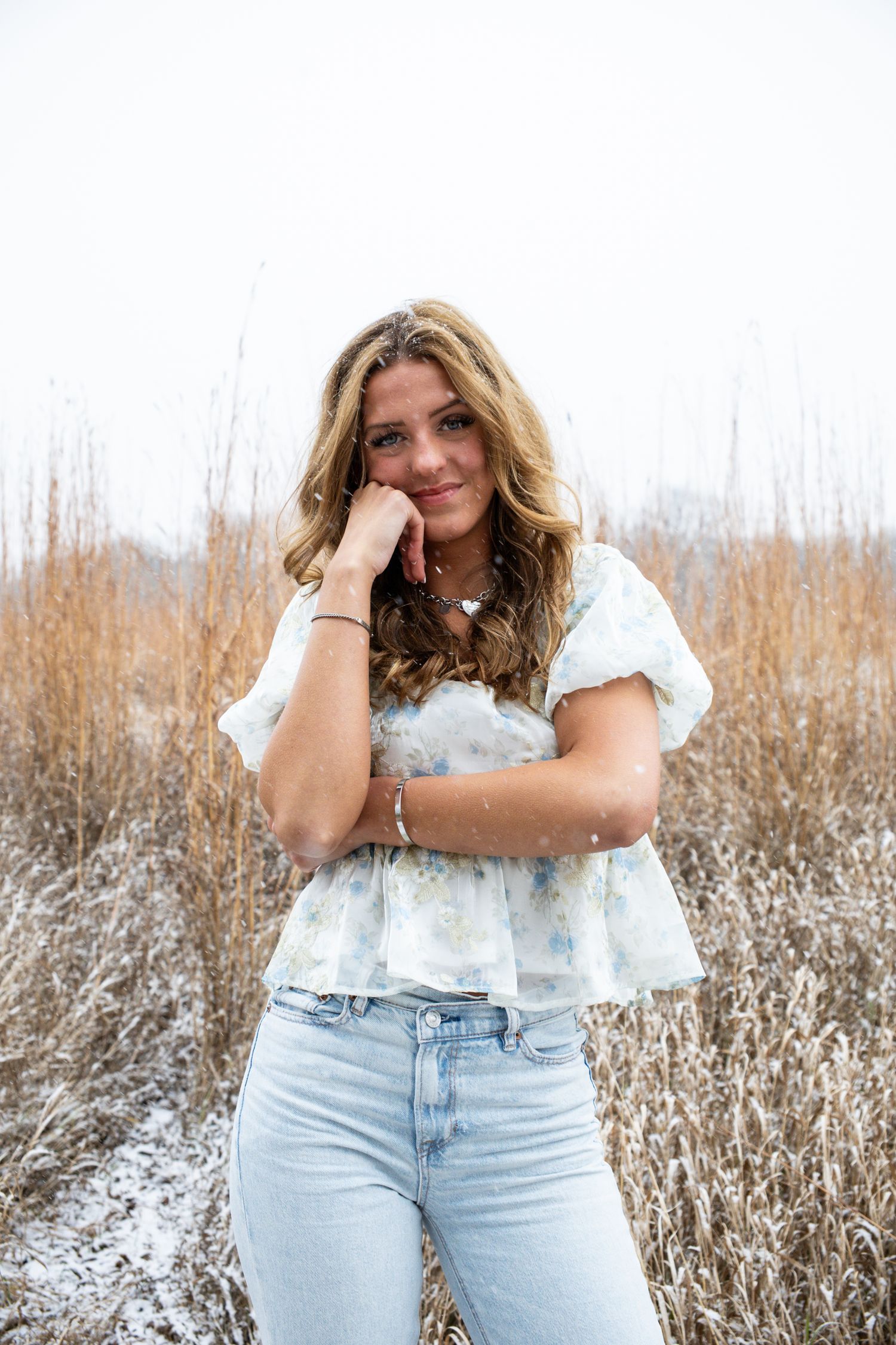 Senior pictures in the snow