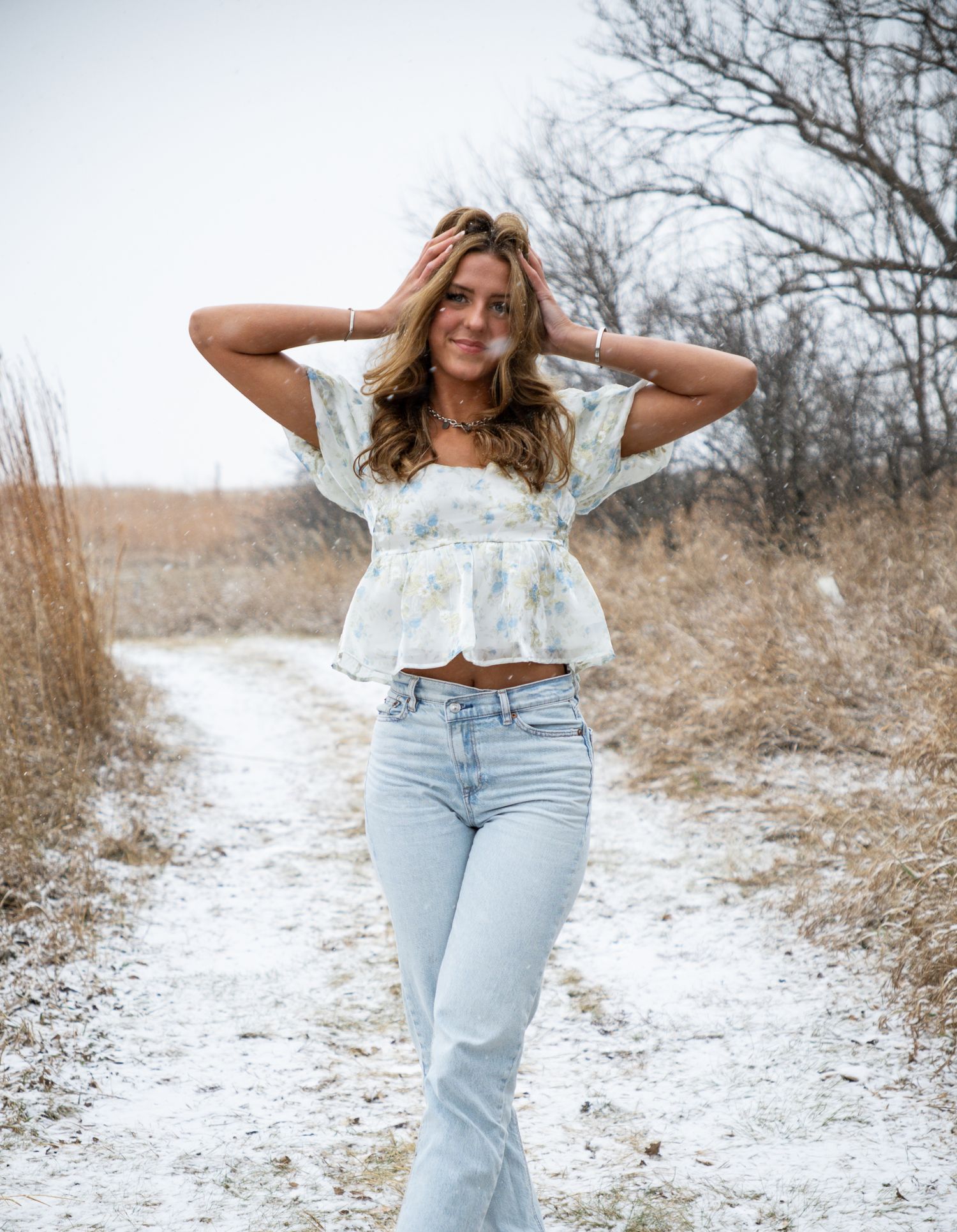Senior pictures in the snow