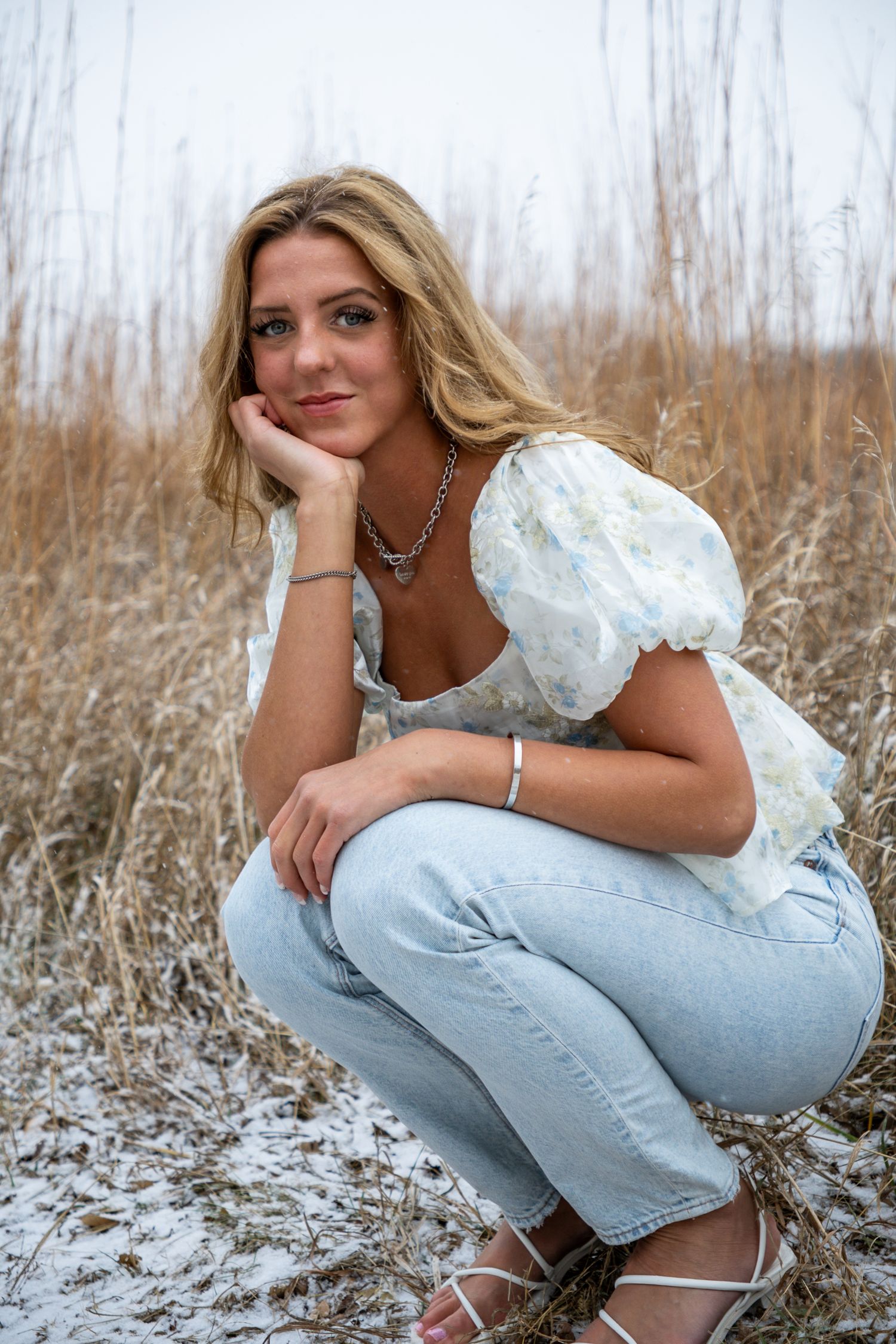 Senior pictures in the snow