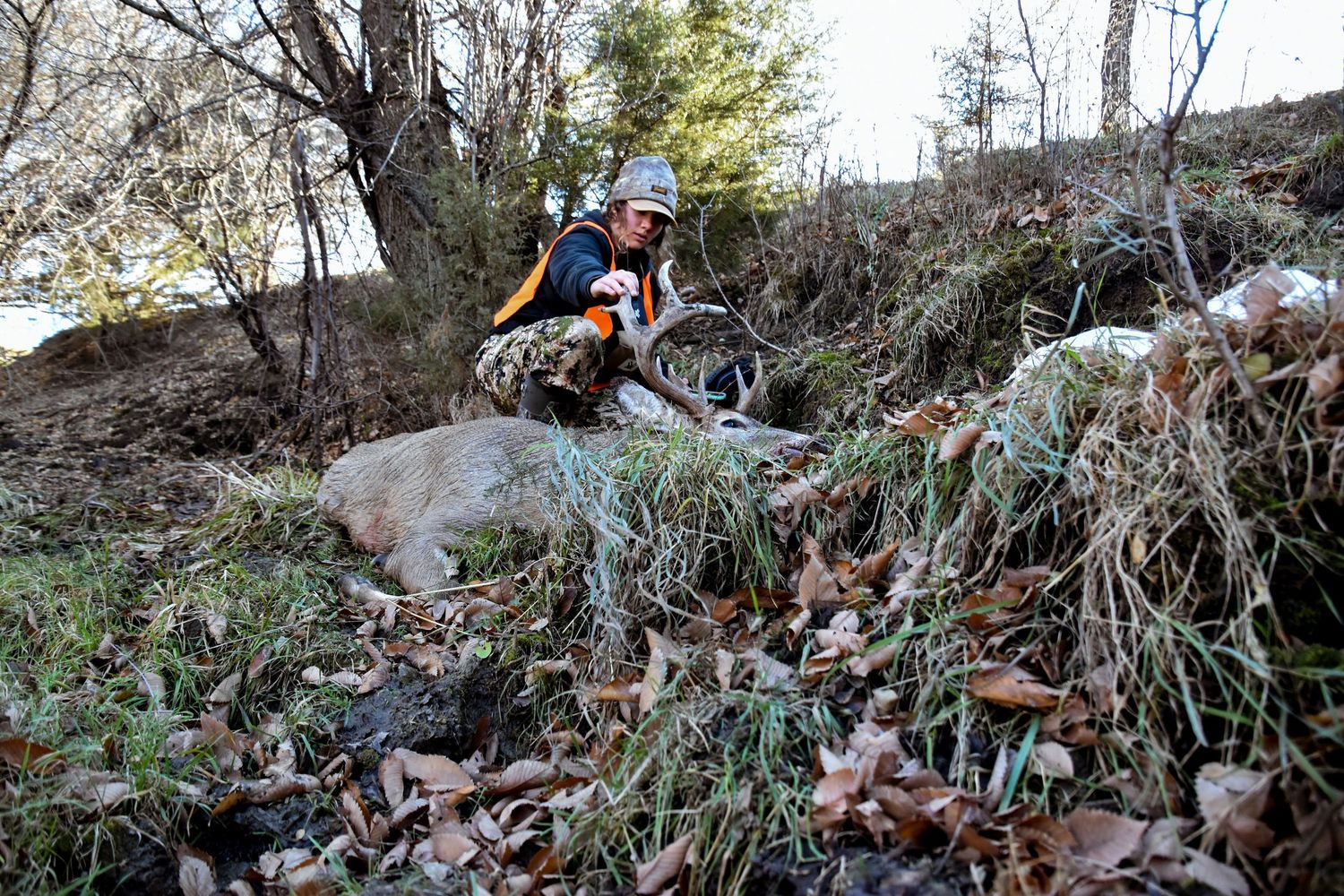 walking up on a trophy buck