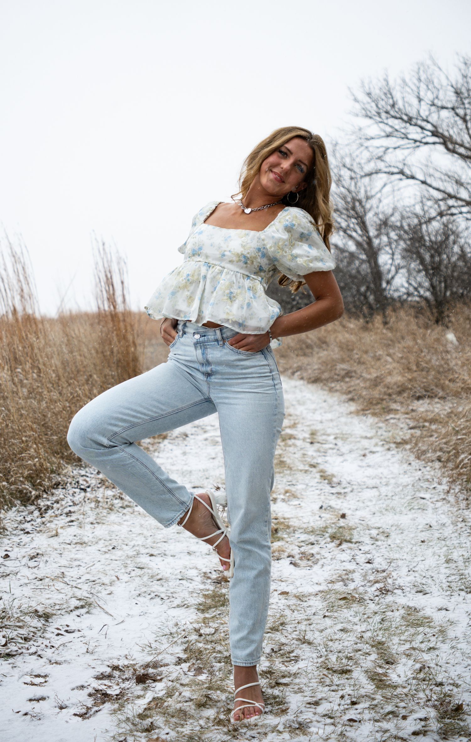 Senior pictures in the snow