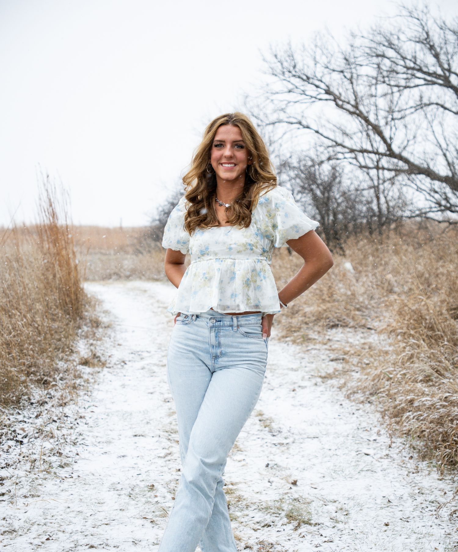 Senior pictures in the snow