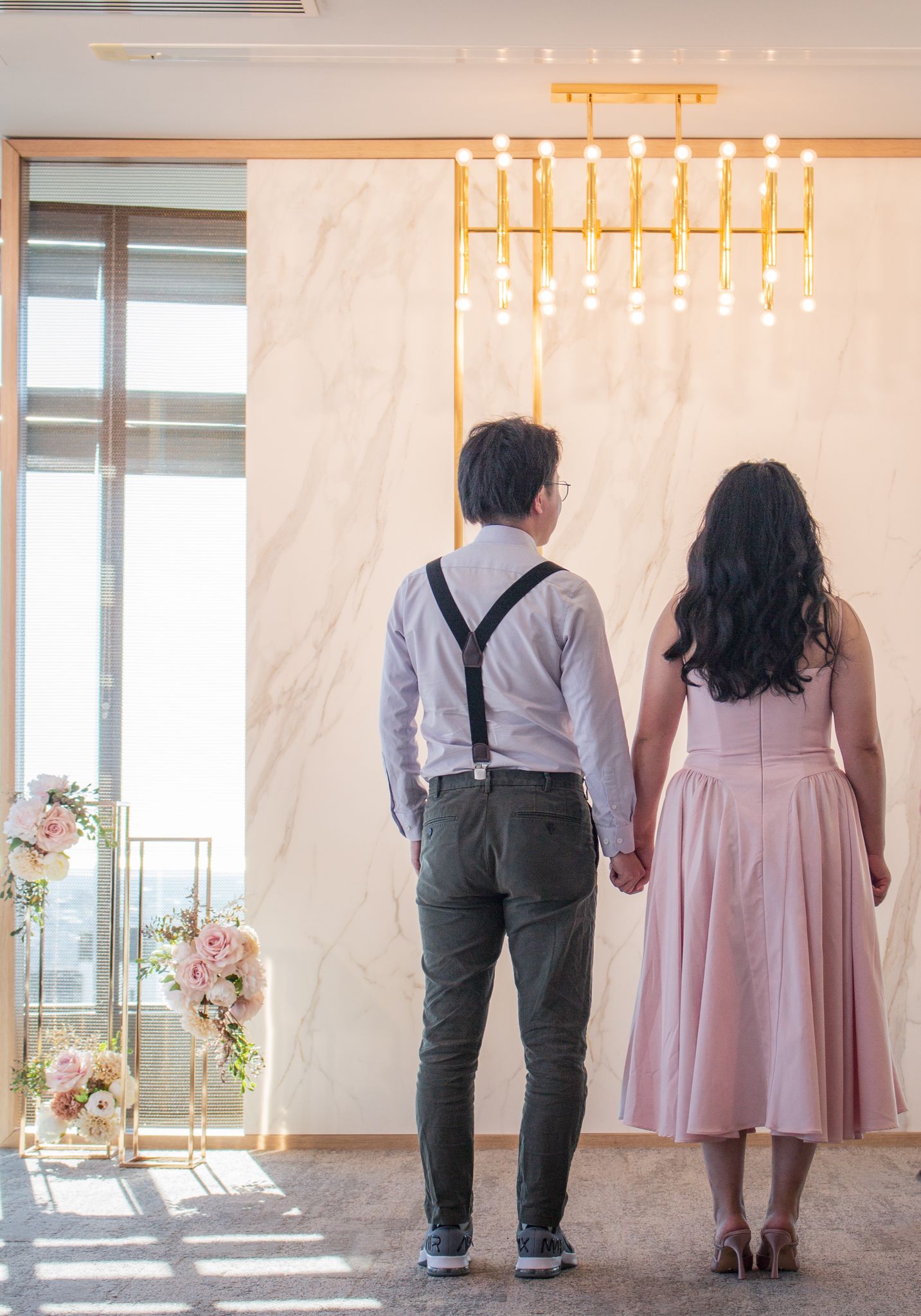 a photo of a couple at the ceremony on their wedding day