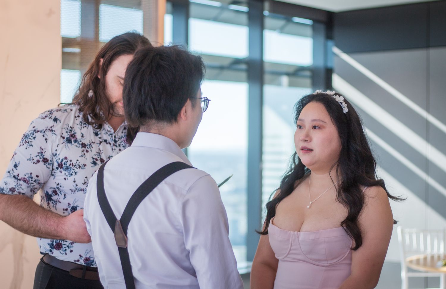 a photo of a couple at the ceremony on their wedding day