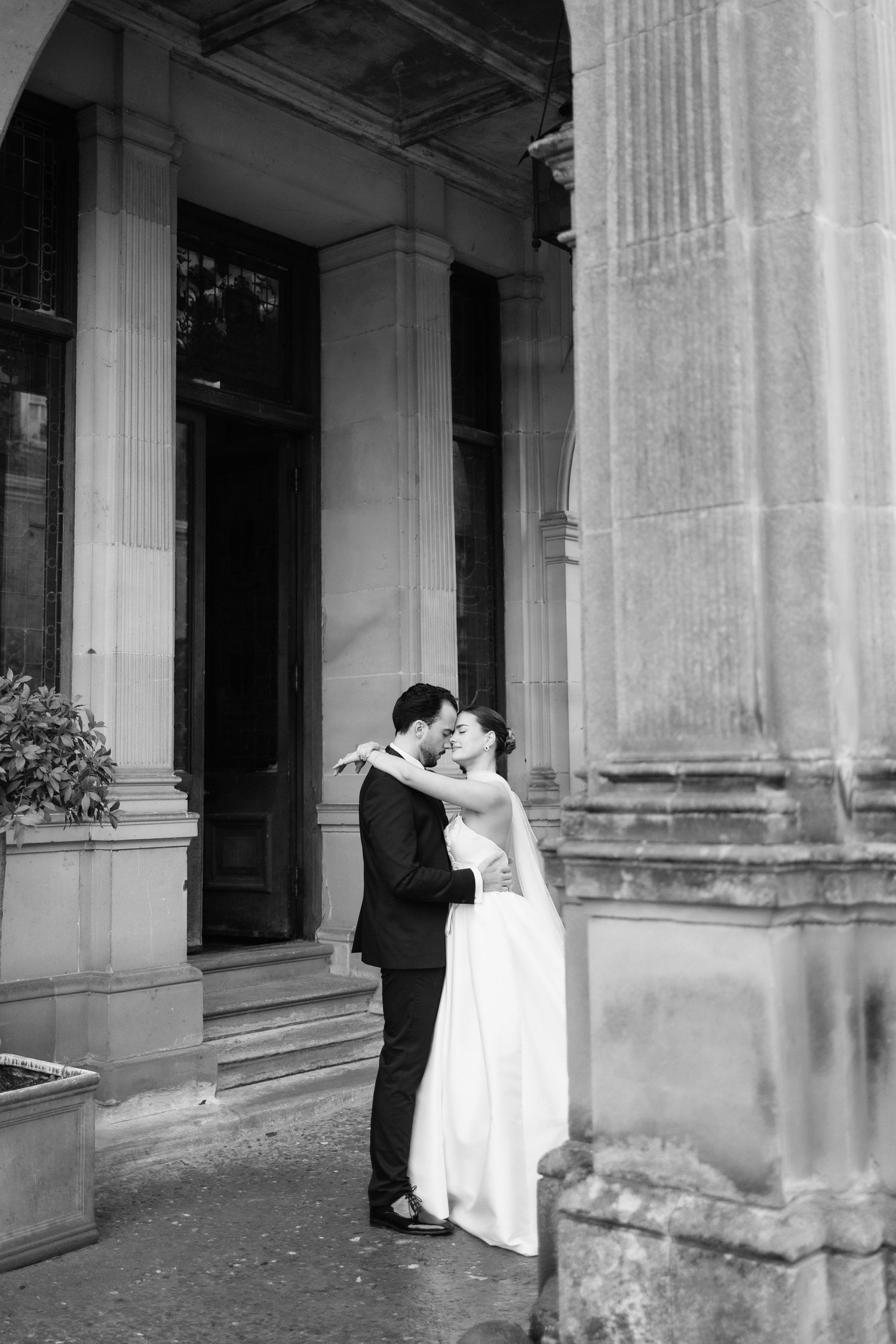 Couple embrace at Berwick House - Cheshire photography for weddings