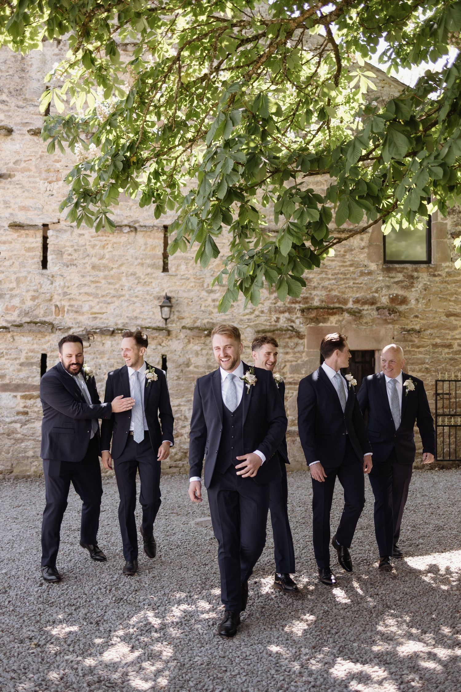 groom and groomsmen at Holesfoot - by a Cheshire / north west wedding photographer