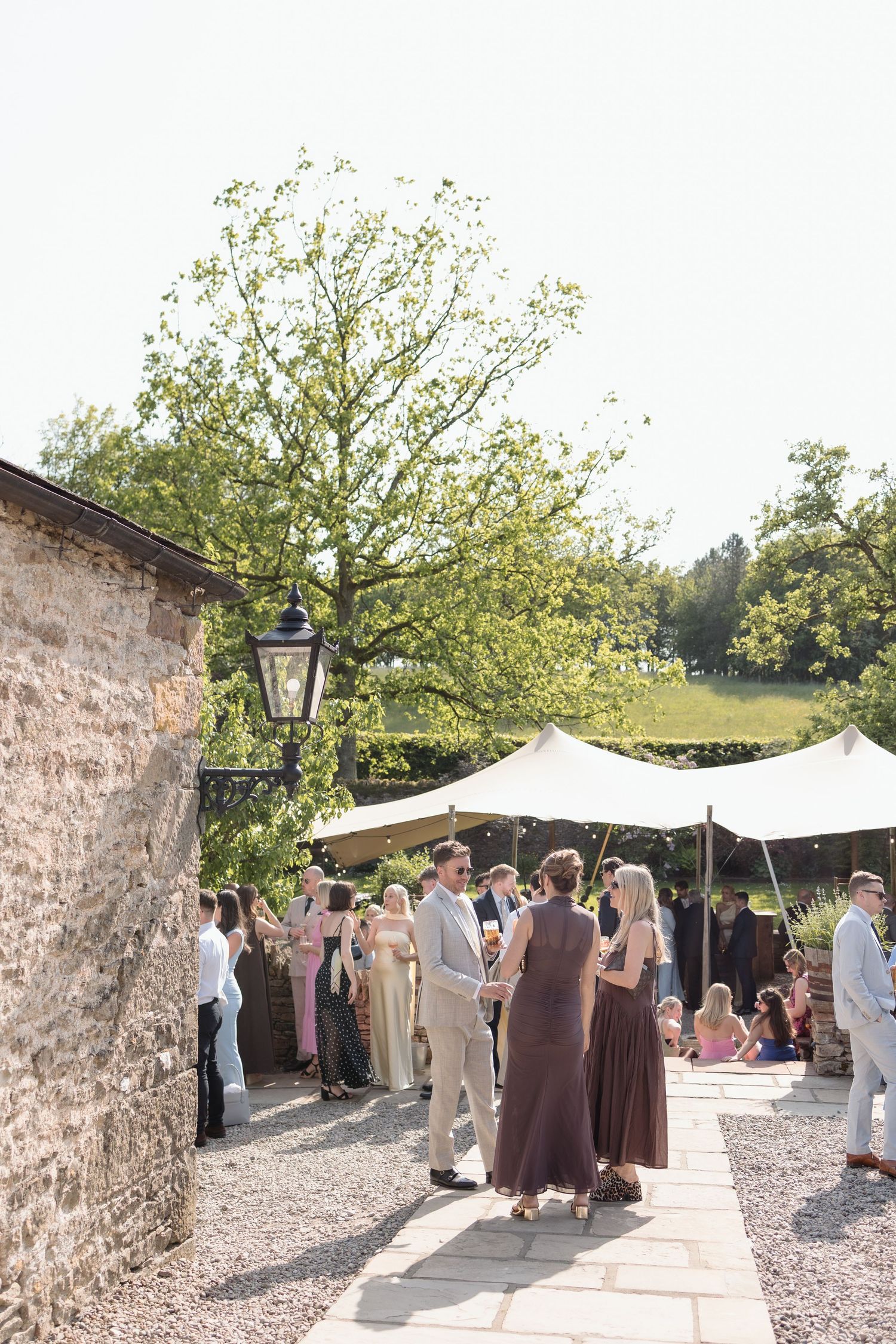 summer drinks reception in the walled garden