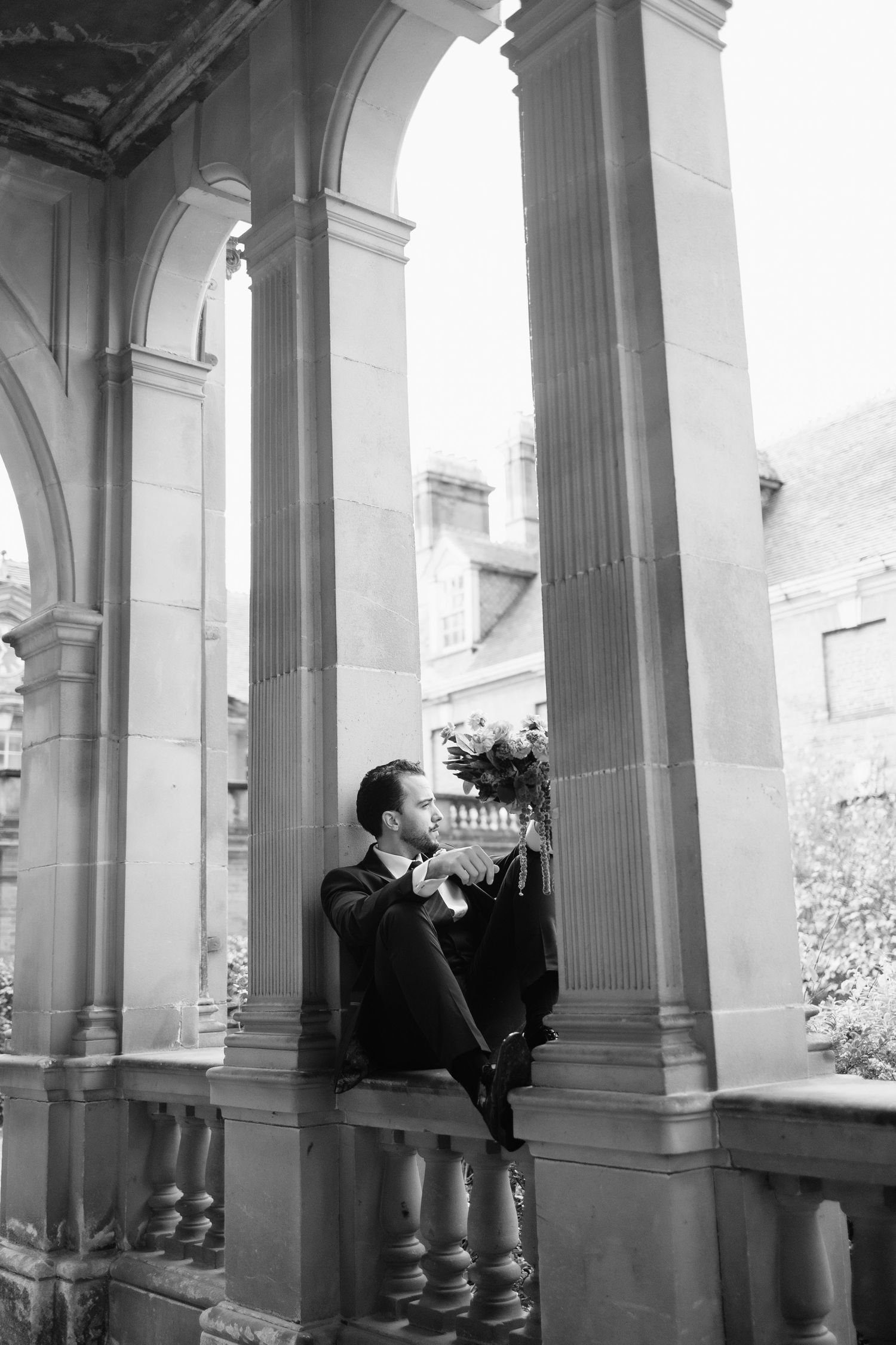 groom sat waiting at Berwick House