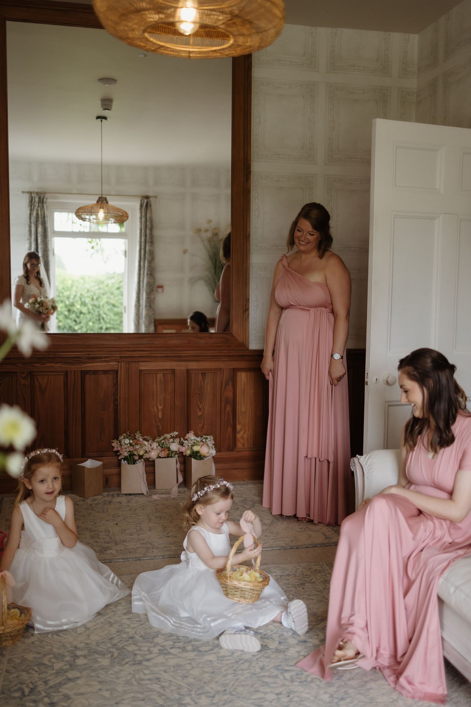 sweet moments shared in the bridal suit at Holesfoot