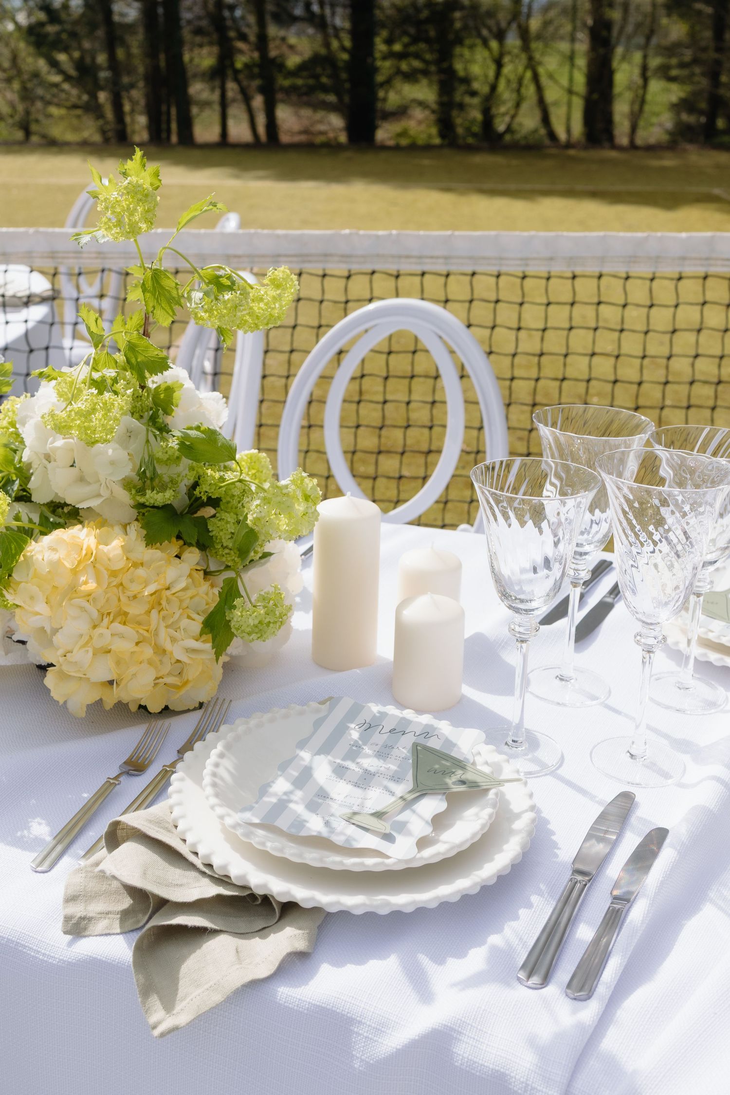 tennis themed wedding breakfast