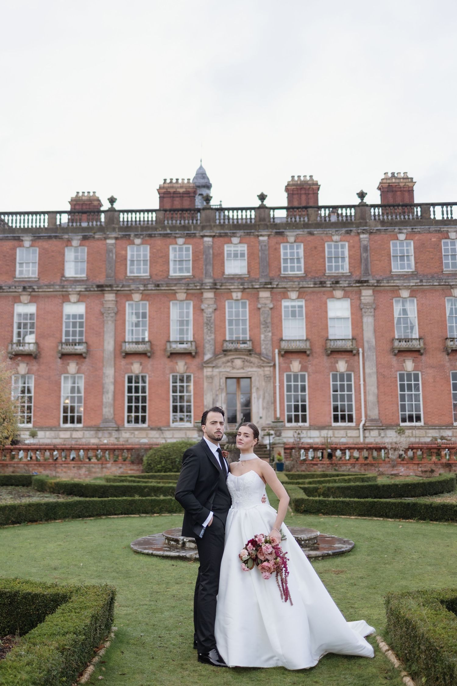 Laughter between the couple during portraits at Berwick House