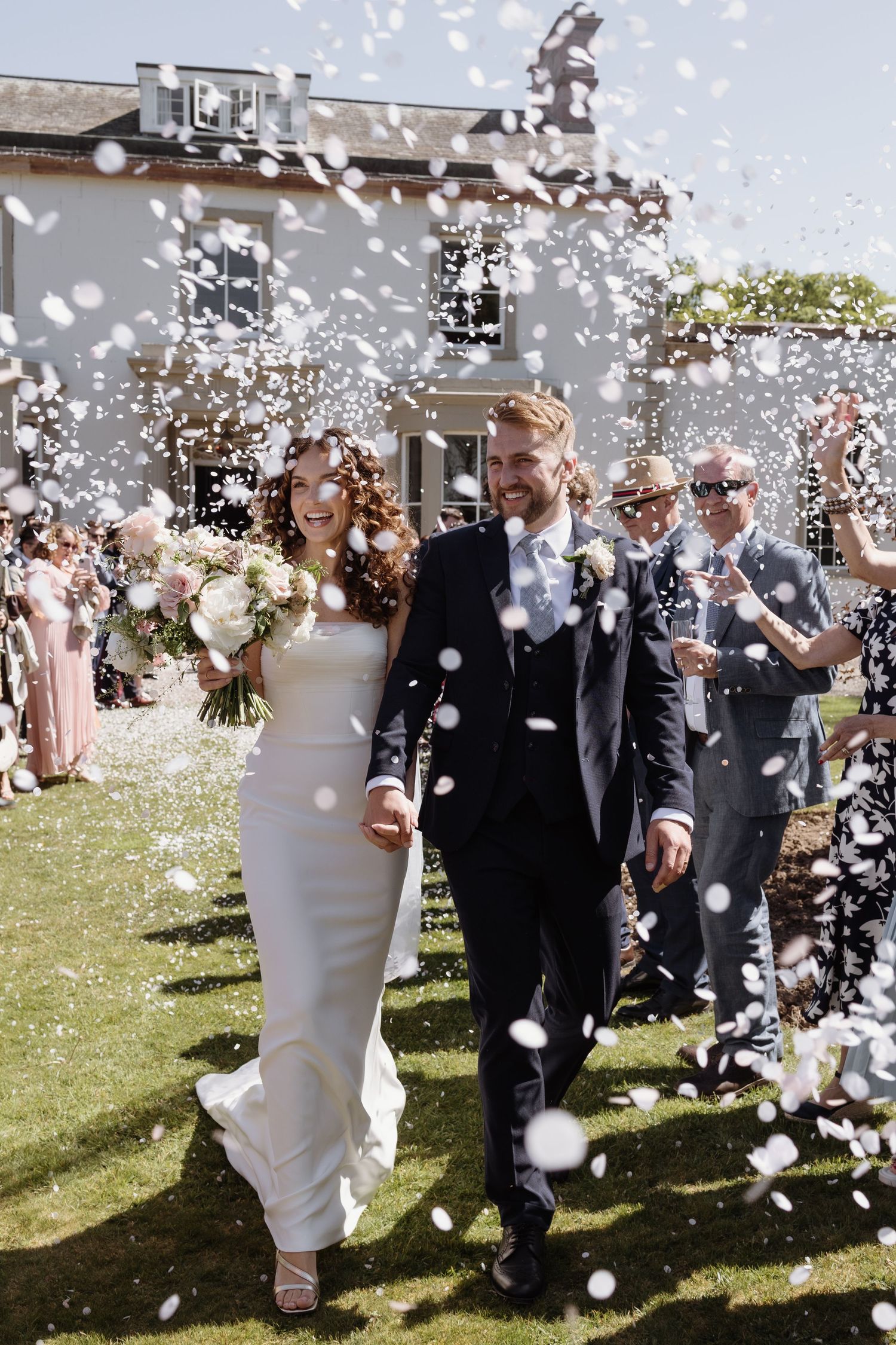 confetti moment at Holesfoot cumbria - Cheshire wedding photographer