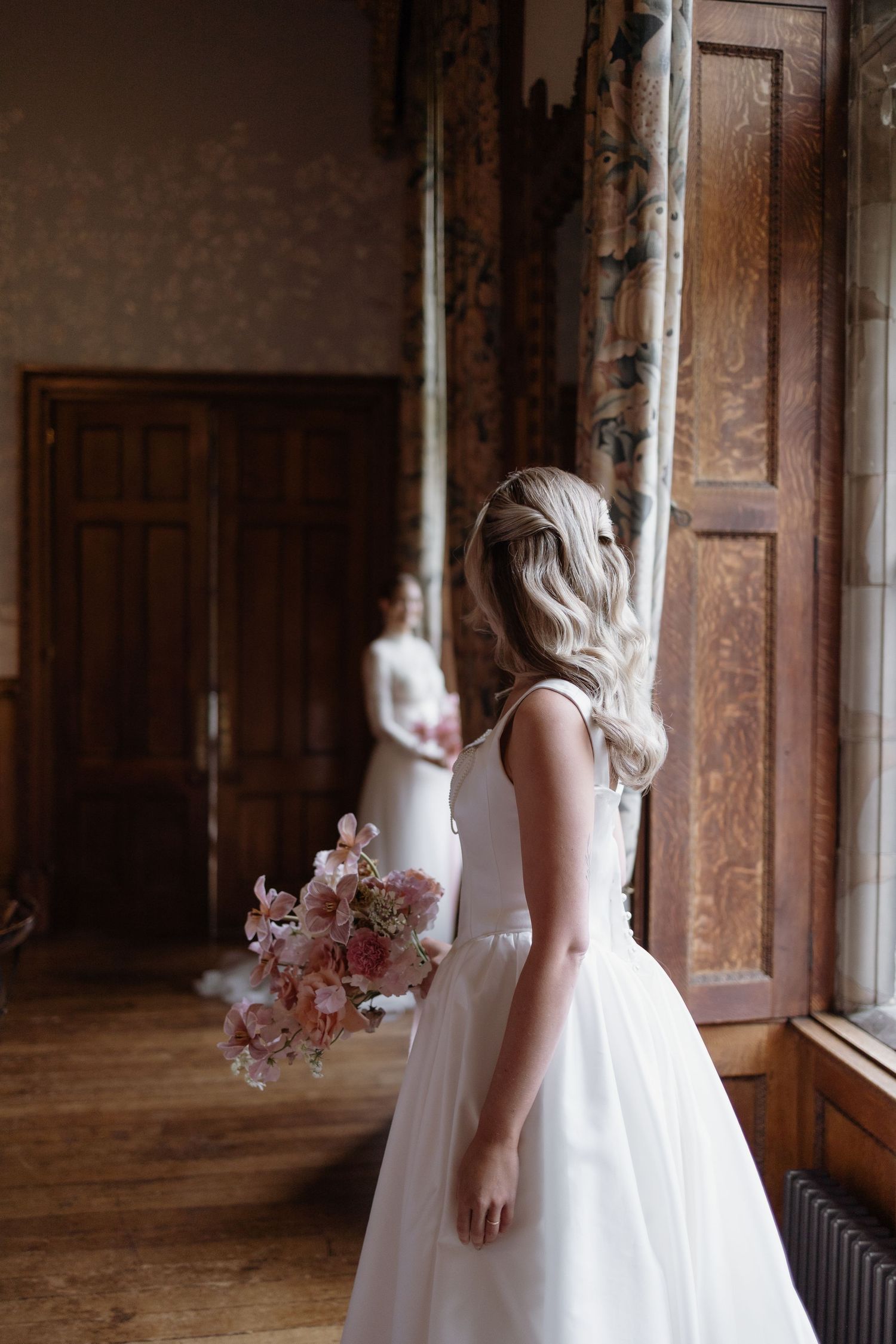 Candid photo of couple at Soughton Hall
