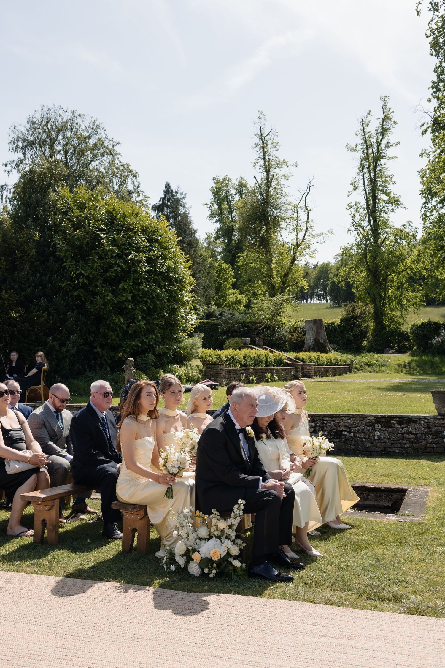 outdoor ceremony in the Italian garden in Holesfoot