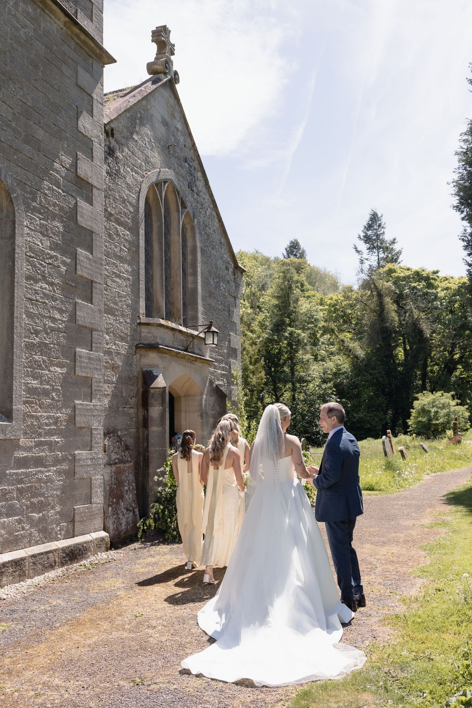 church wedding ceremony in the sunshine