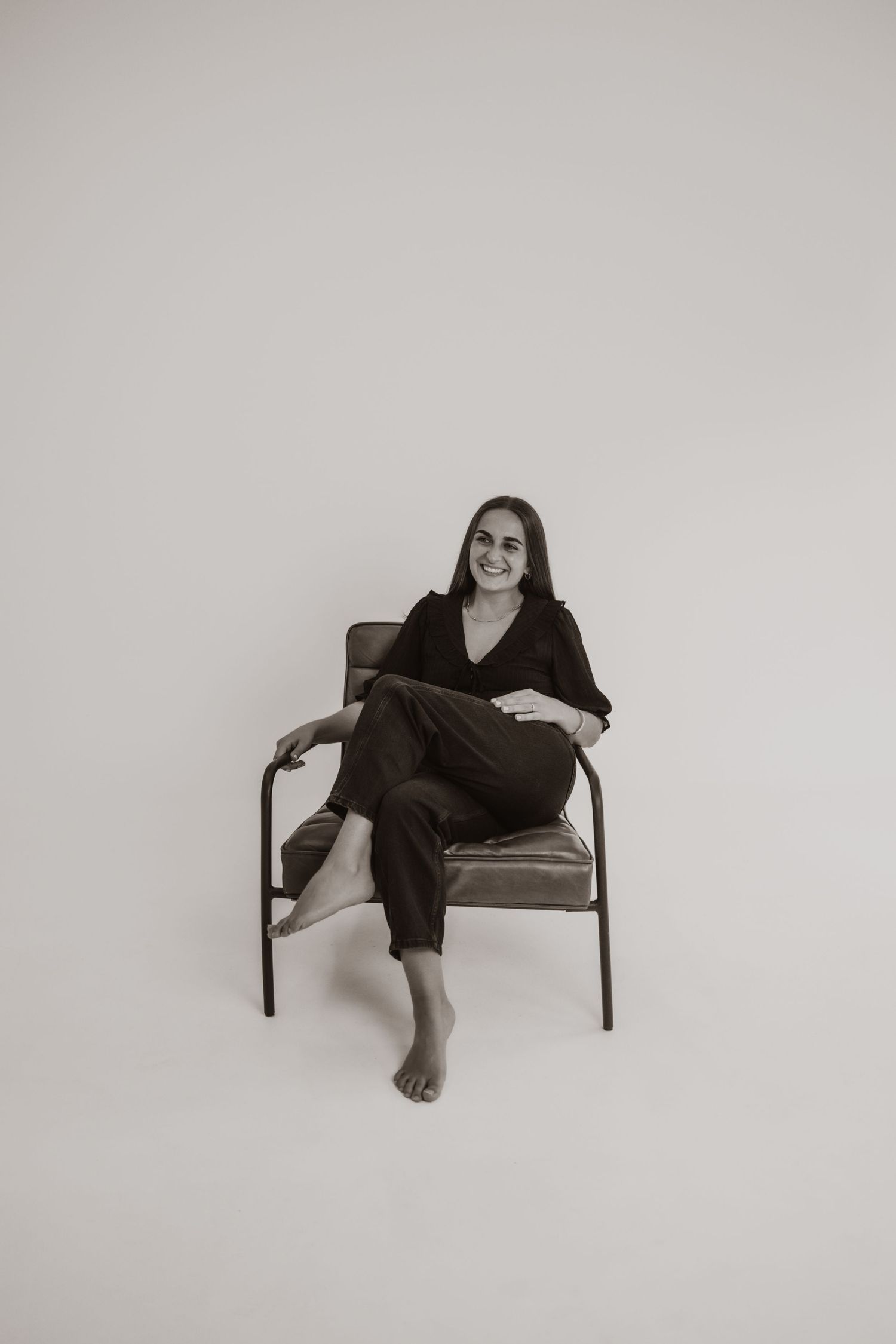 black & white self portrait - Lara Luis Photography, Cheshire