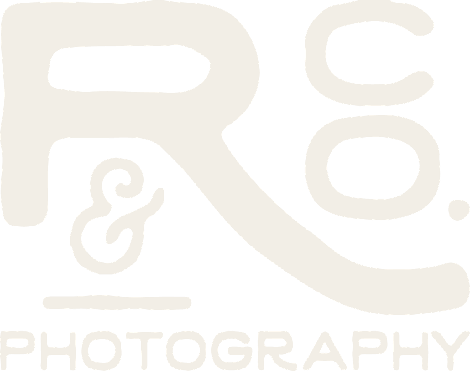 R & Co. Photography logo in elegant beige tones on a clean white background.