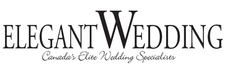 Elegant Wedding text logo design with stylized W and tagline 'Canada's Elite Wedding Specialists'.