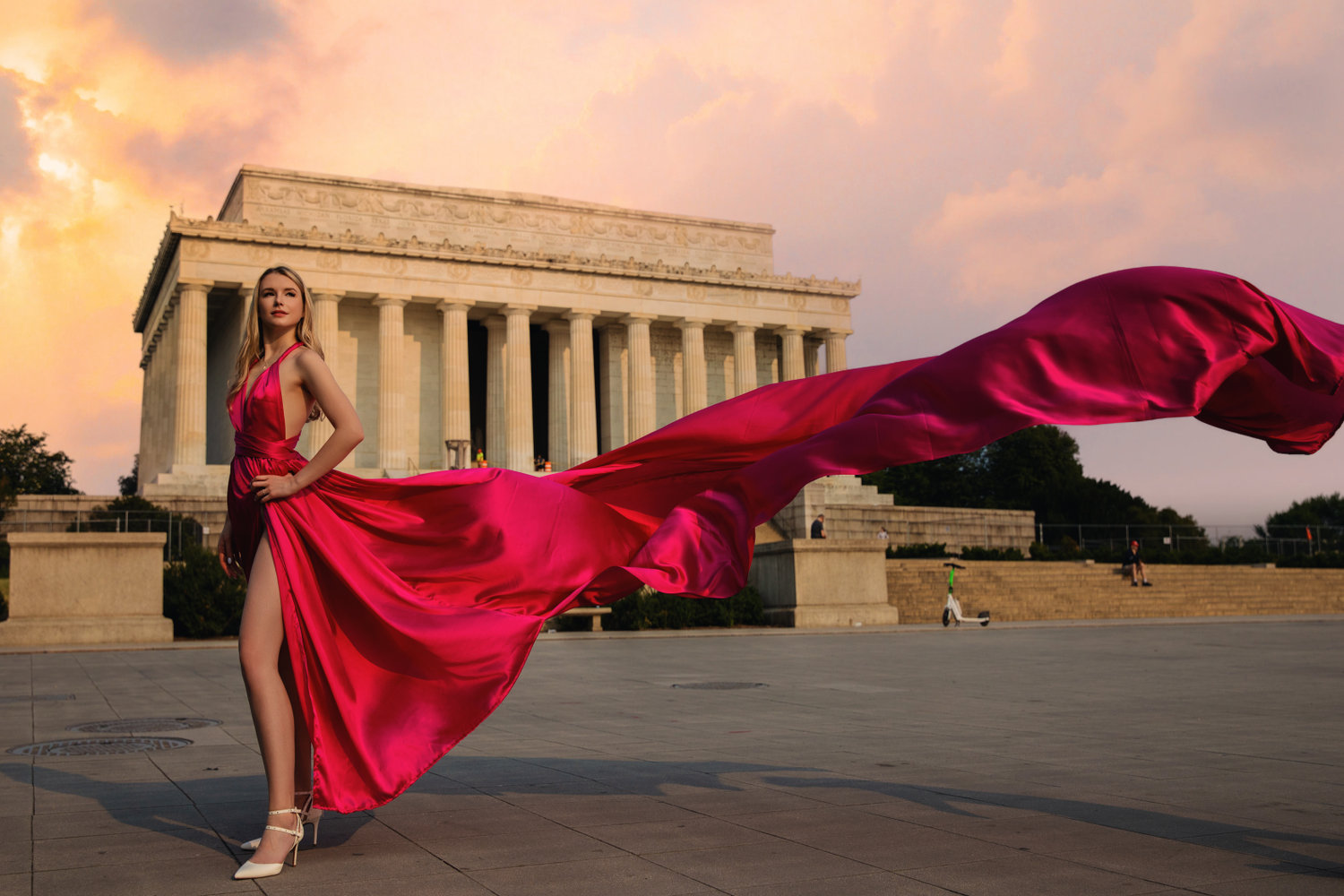 flying dress photography Long Formal Dress 4866bn-1 by Blondie Nites main image 0