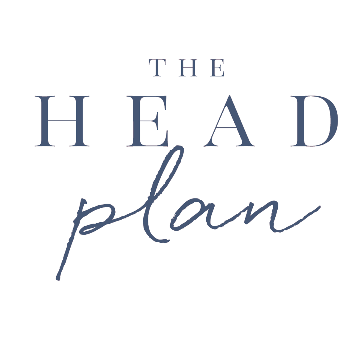 The Head Plan text logo in dark blue elegant typography.