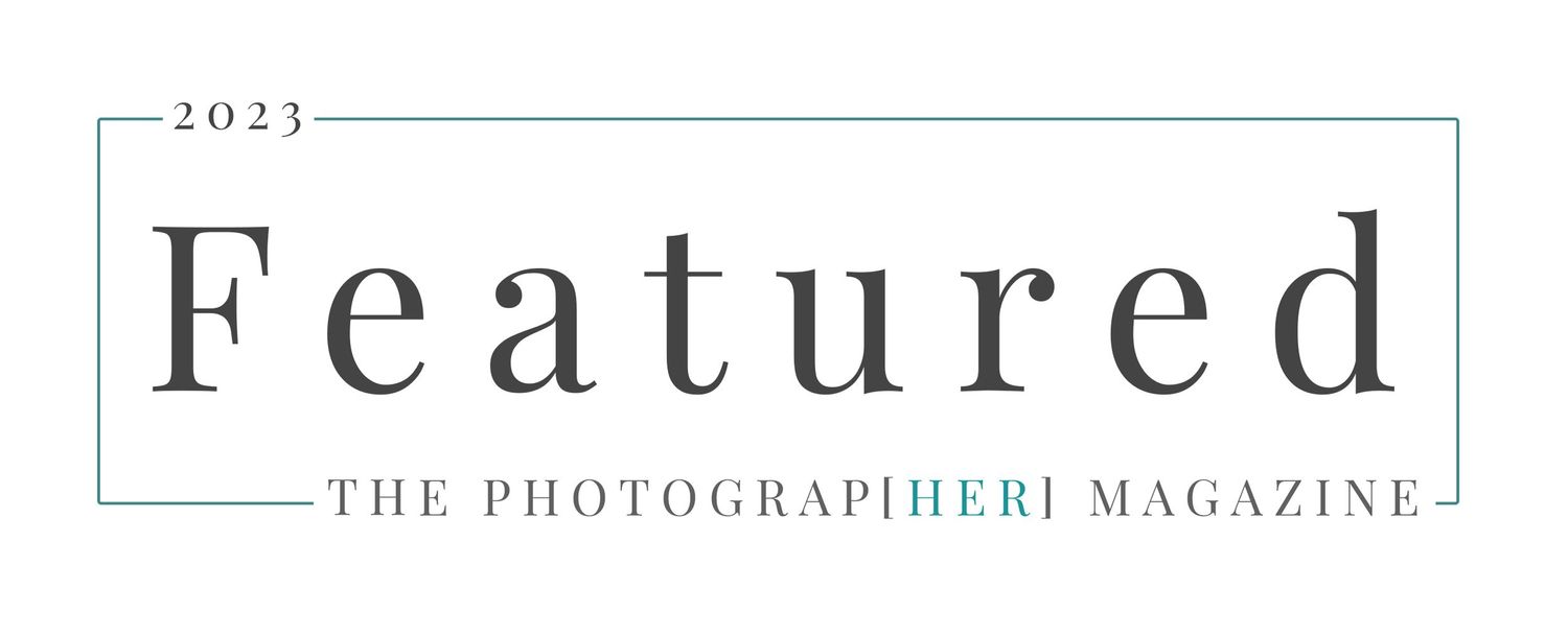 Simple black and white text logo for Featured Photographer Magazine.
