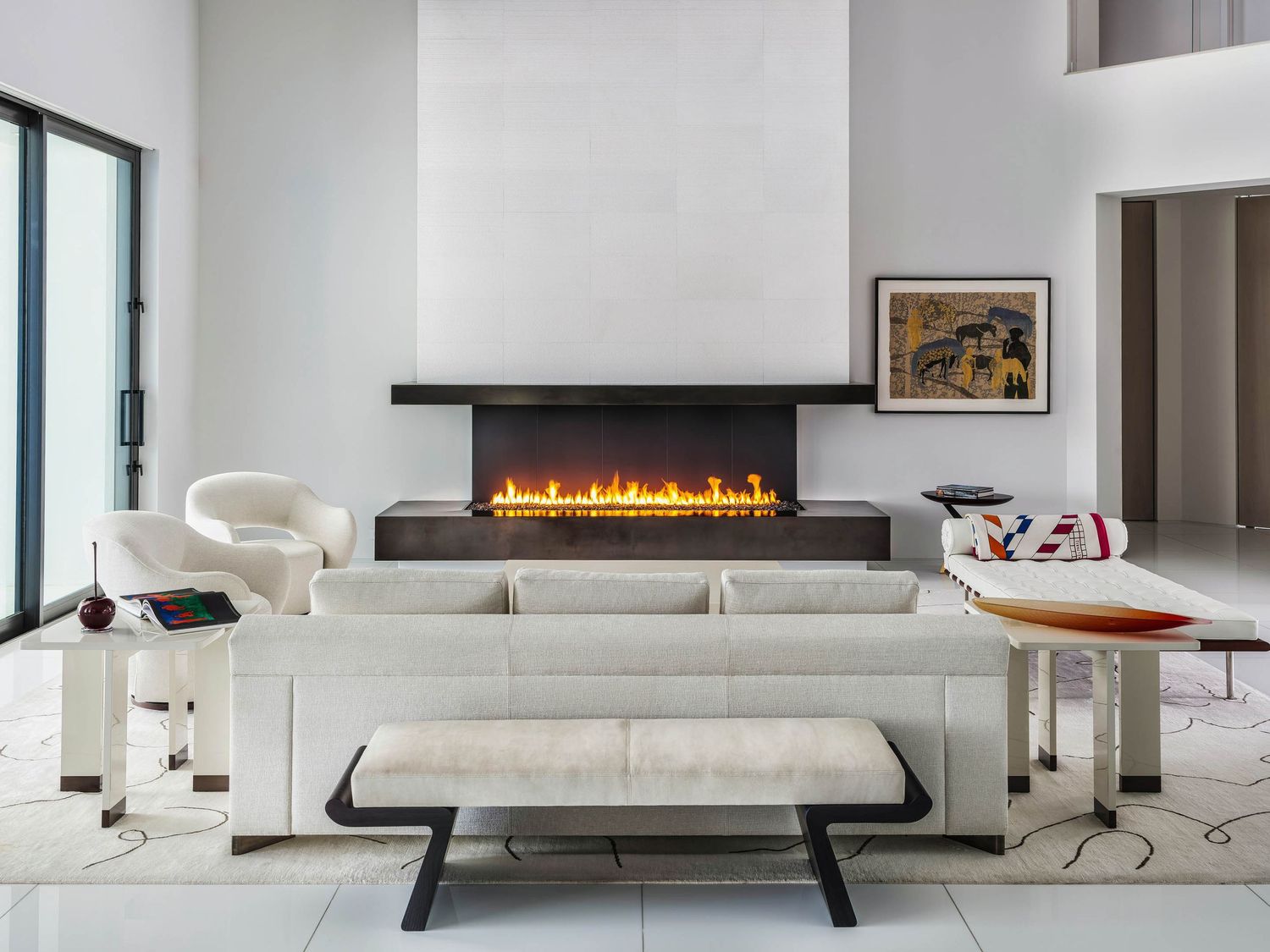 Architects Sprawling luxury renovated mansion on premium Naples waterfront - fireplace