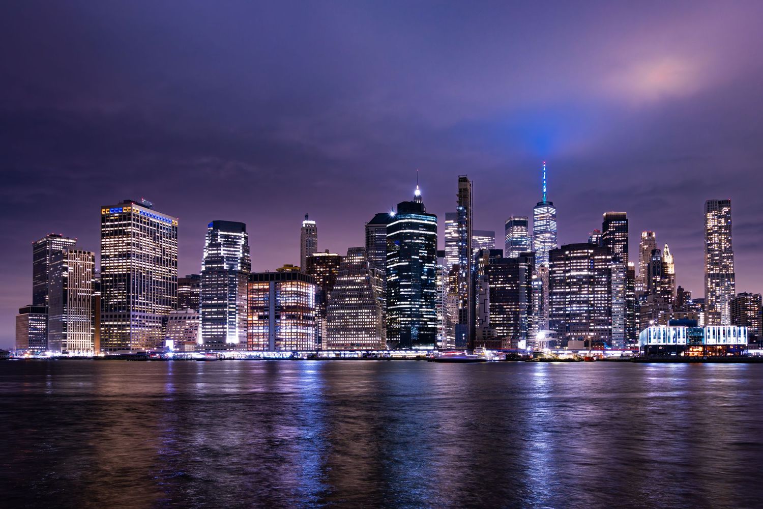 Manhattan skyline with One World Trade Centre taken from Brooklyn New York by Kush Rattan Photography