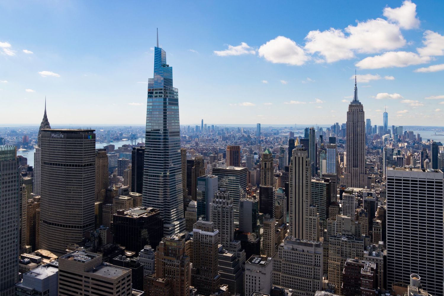 One Vanderbilt Manhattan New York Chrysler building, Statue of Liberty seen from Rockefeller building- Brooklyn bridge b