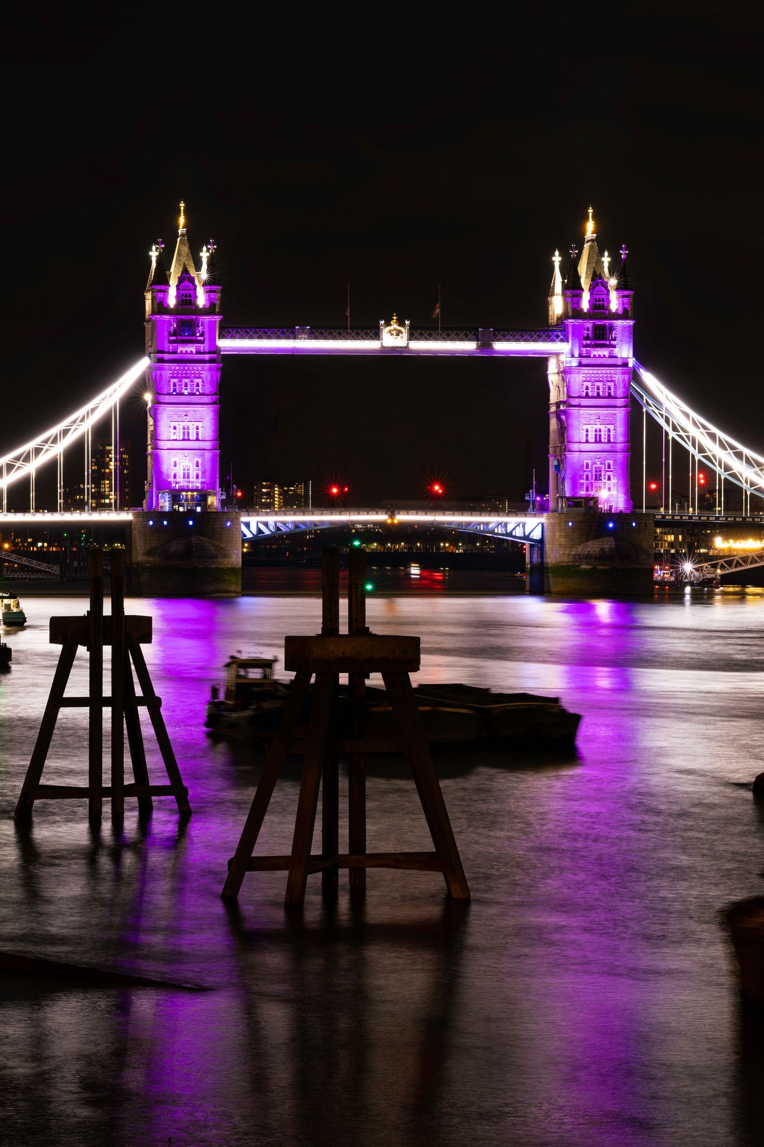 Tower Bridge at night during Her Majesty Queen Elizabeth II Platinum Jubilee celebrations by Kush Rattan Photography