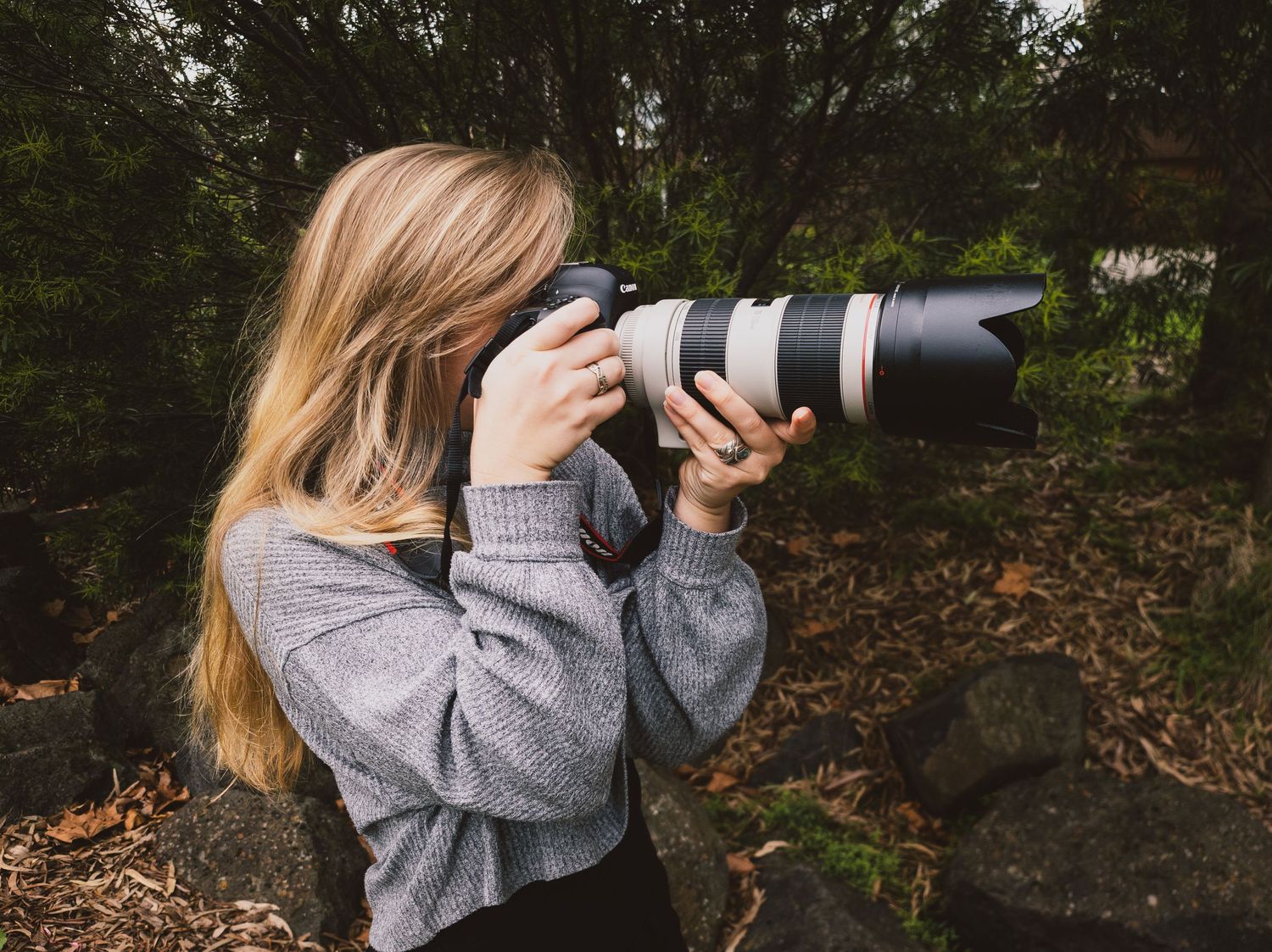 Professional Pet Photography in Melbourne -  A photo of Birgit, the owner and photographer of Precious Paws Pictures, holding her camera.