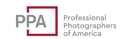 PPA Professional Photographers of America text logo in burgundy and gray.