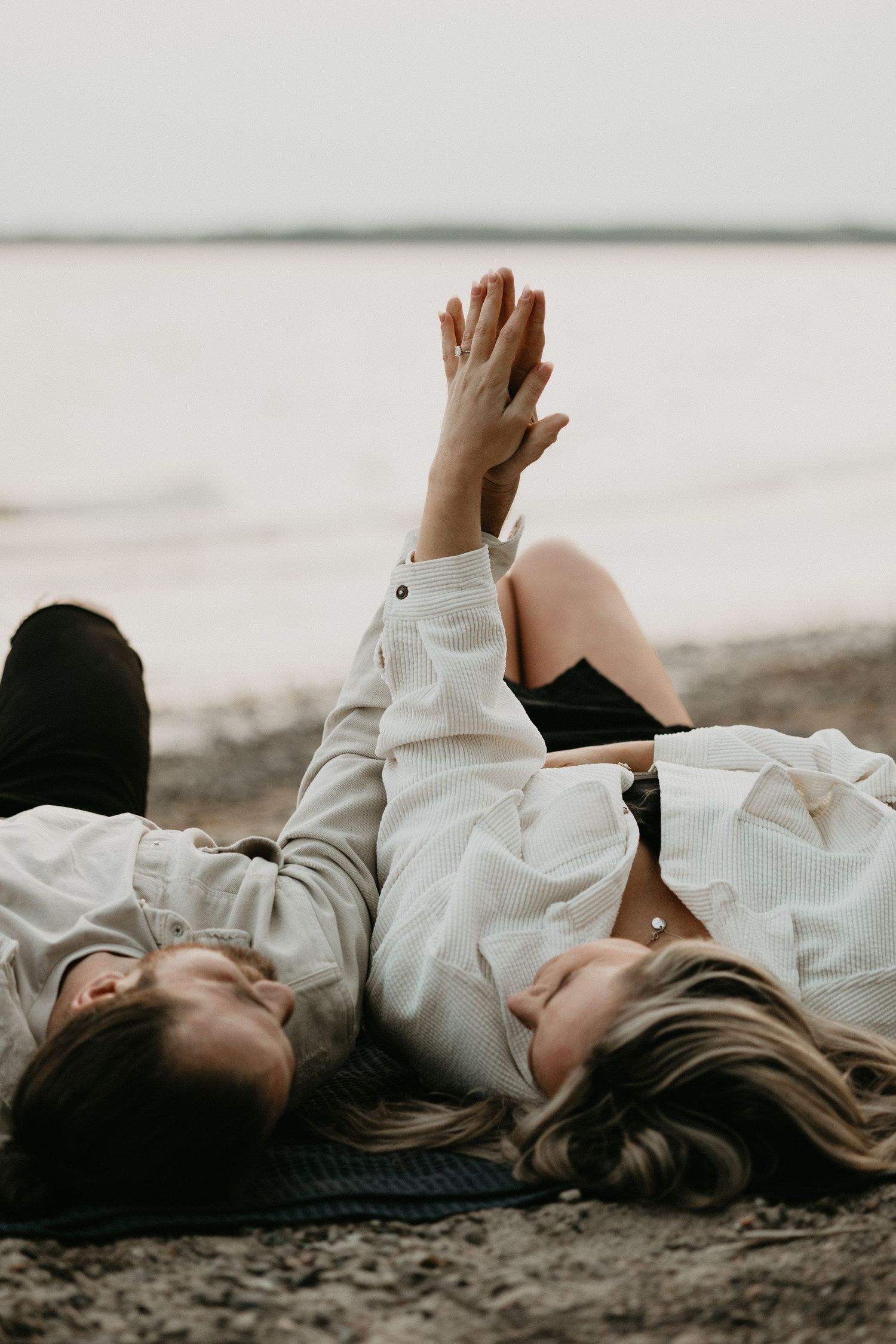 engagement session on the beach in ottawa