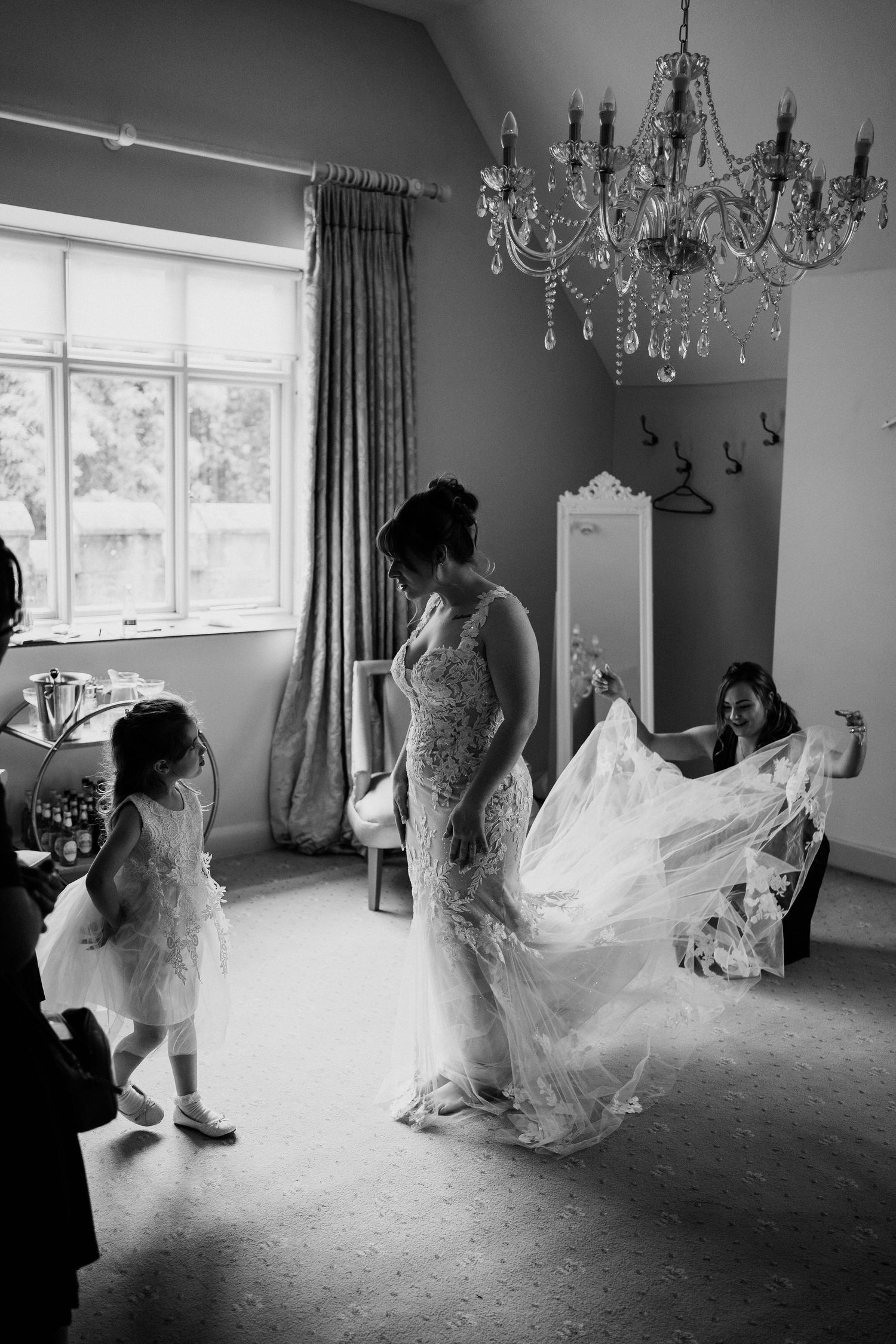 bride in her dress at st audries park
