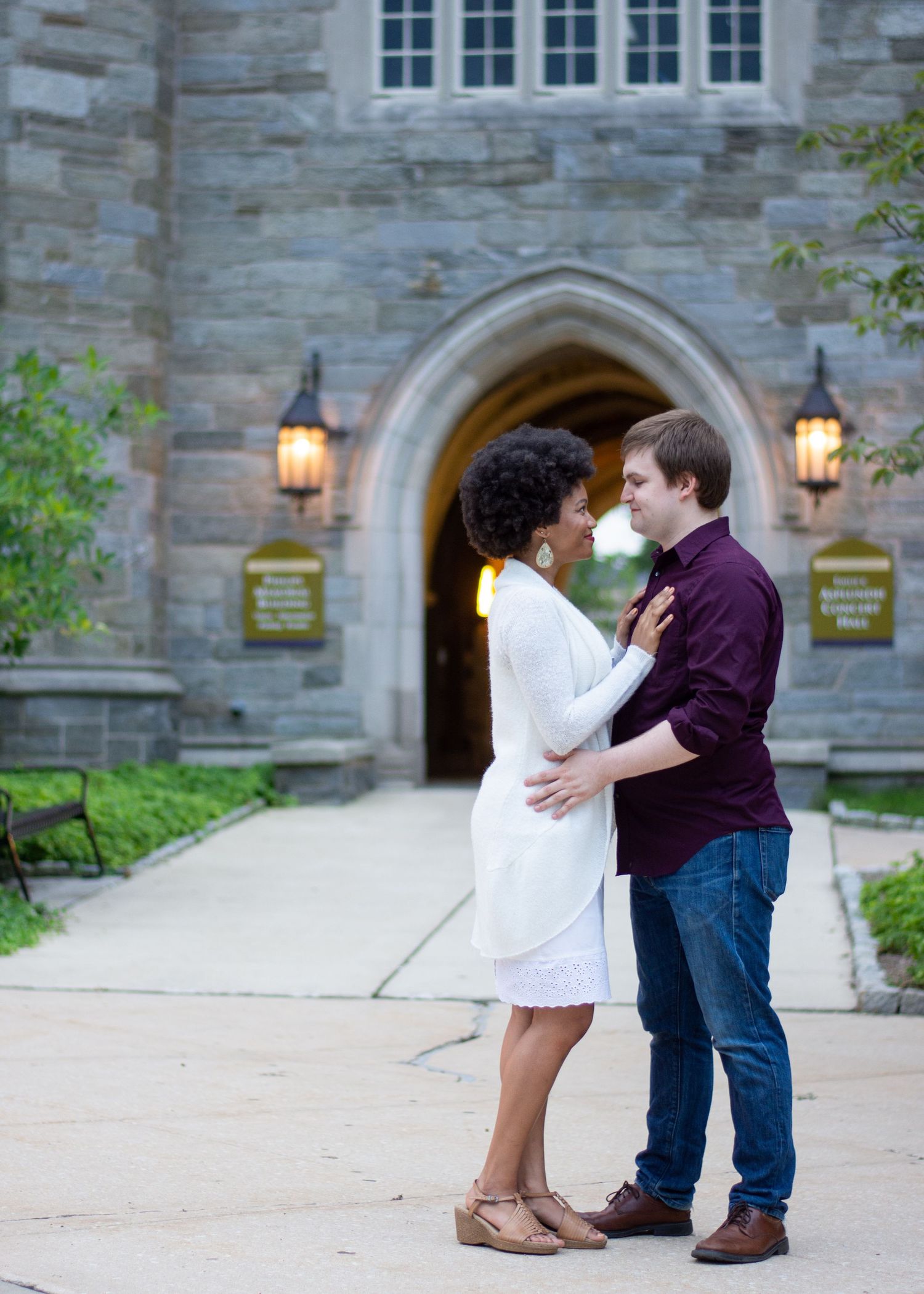 A photo of a newly engaged couple.