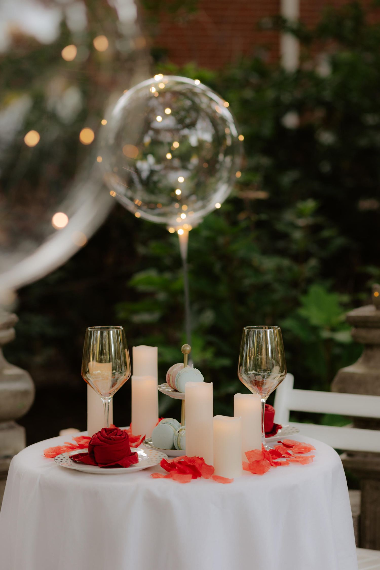 Romantic candlelight proposal at Hazel Abel Park in Lincoln, NE. The perfect intimate setting for a surprise engagement!