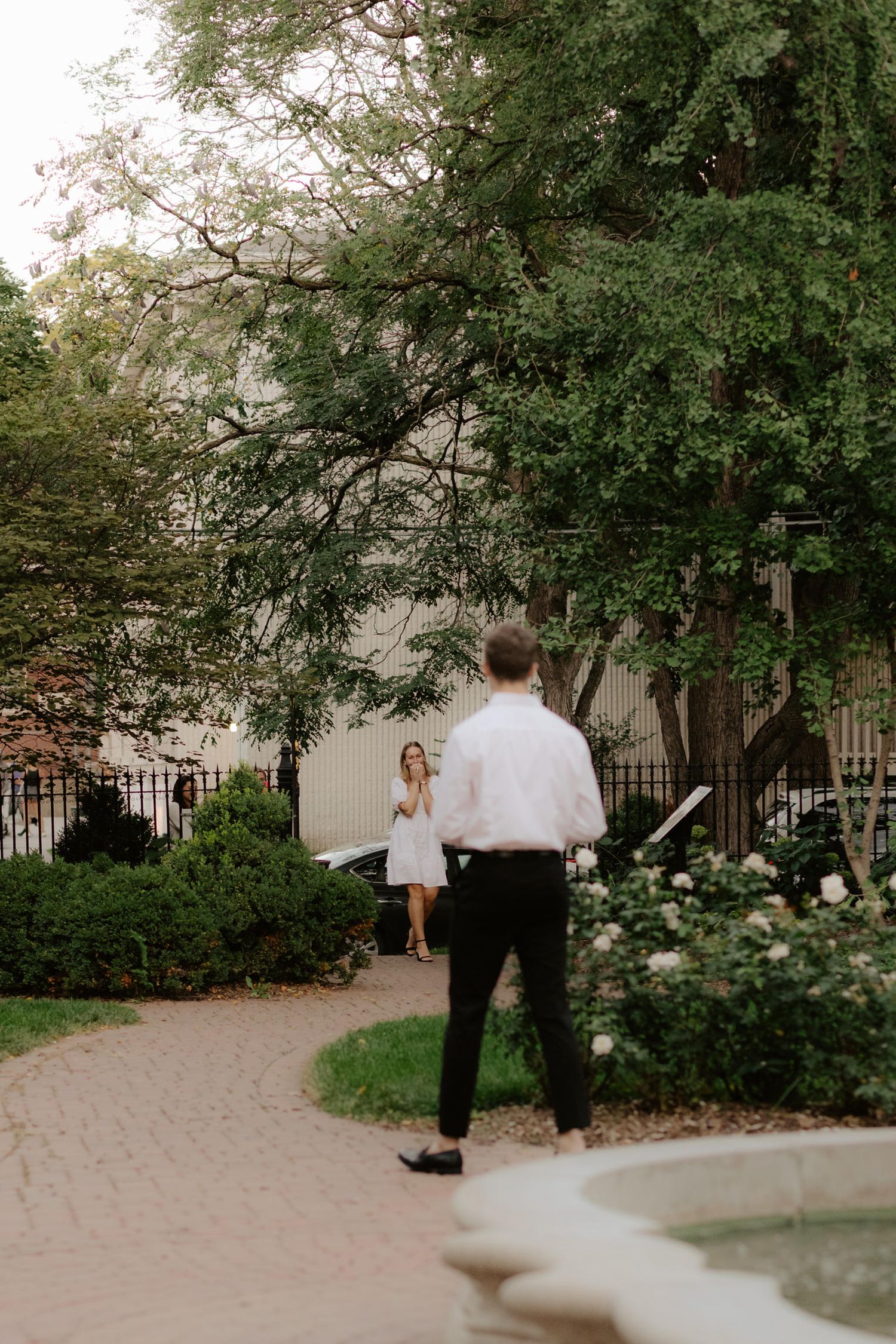 Romantic candlelight proposal at Hazel Abel Park in Lincoln, NE. The perfect intimate setting for a surprise engagement!